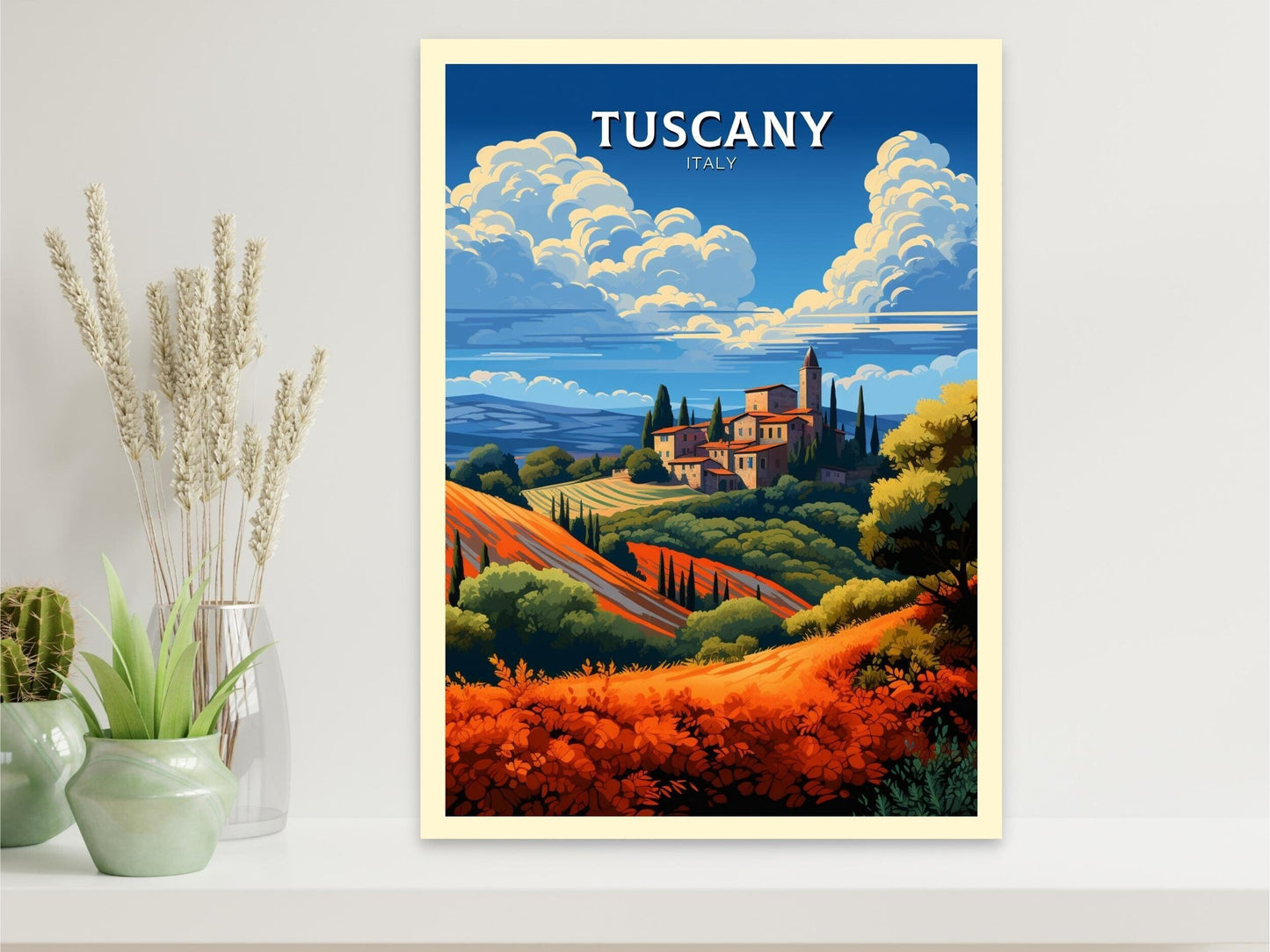 Tuscany Travel Print | Tuscany Illustration | Tuscany Travel Poster | Tuscany Print | Tuscany Wall Art | Italy Poster | Italy Décor | ID 495