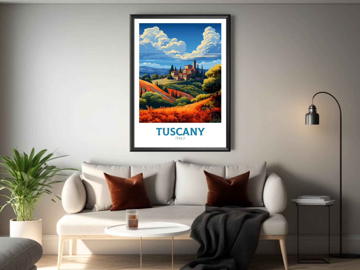 Tuscany Travel Poster | Tuscany Travel Print | Tuscany Illustration | Tuscany Print | Tuscany Wall Art | Italy Poster | Italy Décor | ID 496