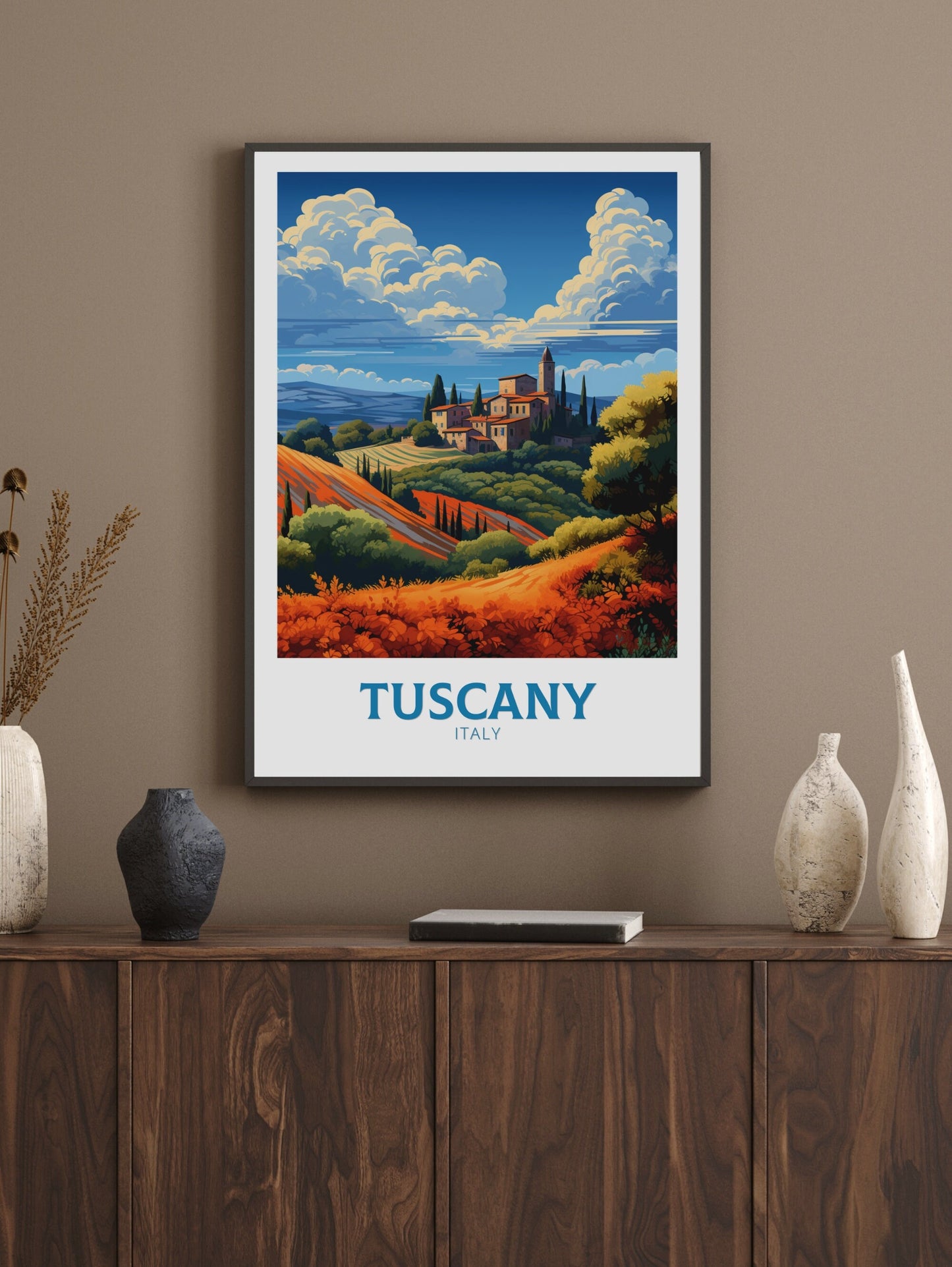 Tuscany Travel Poster | Tuscany Travel Print | Tuscany Illustration | Tuscany Print | Tuscany Wall Art | Italy Poster | Italy Décor | ID 496