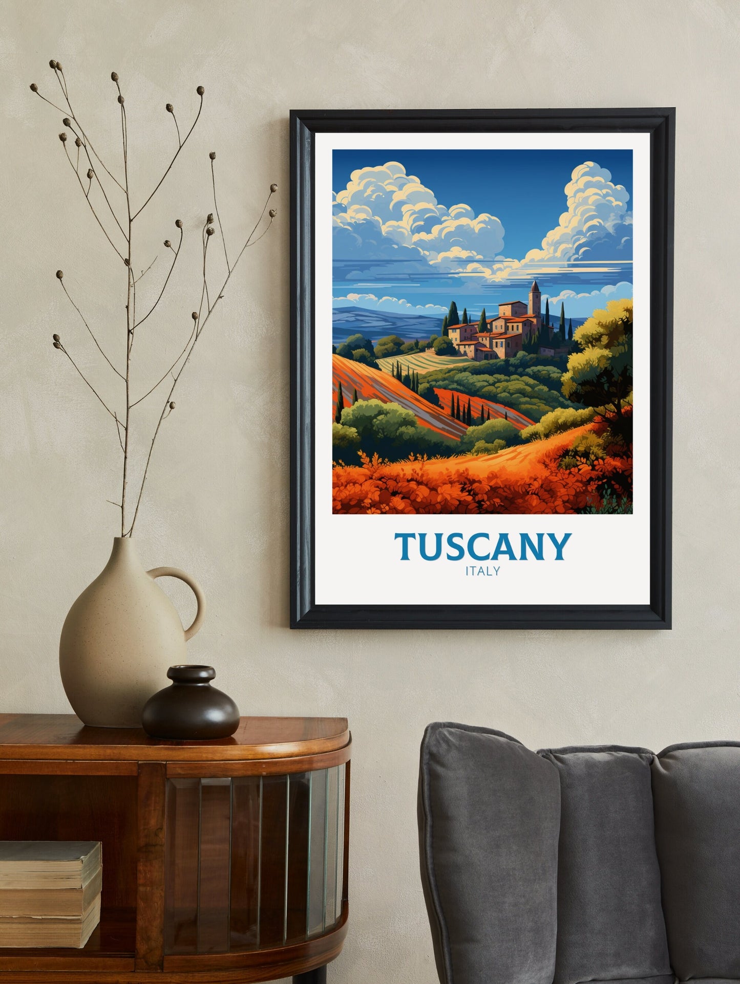 Tuscany Travel Poster | Tuscany Travel Print | Tuscany Illustration | Tuscany Print | Tuscany Wall Art | Italy Poster | Italy Décor | ID 496