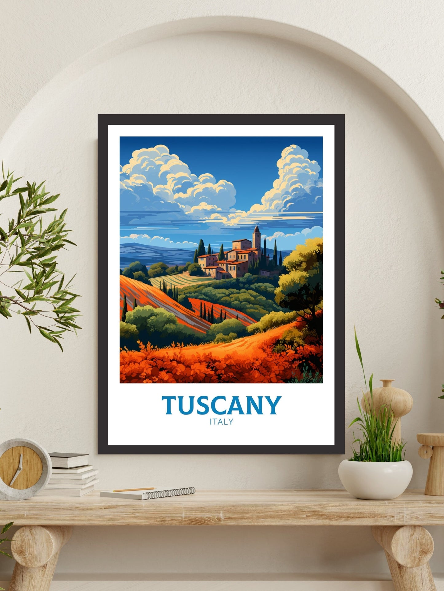 Tuscany Travel Poster | Tuscany Travel Print | Tuscany Illustration | Tuscany Print | Tuscany Wall Art | Italy Poster | Italy Décor | ID 496