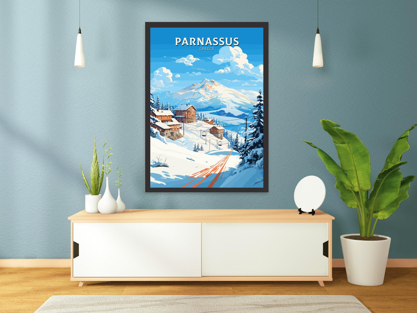 Parnassus Poster | Parnassus Travel Print | Parnassus Illustration | Greece Poster | Parnassus Print | Greece Décor | Travel Poster | ID 499