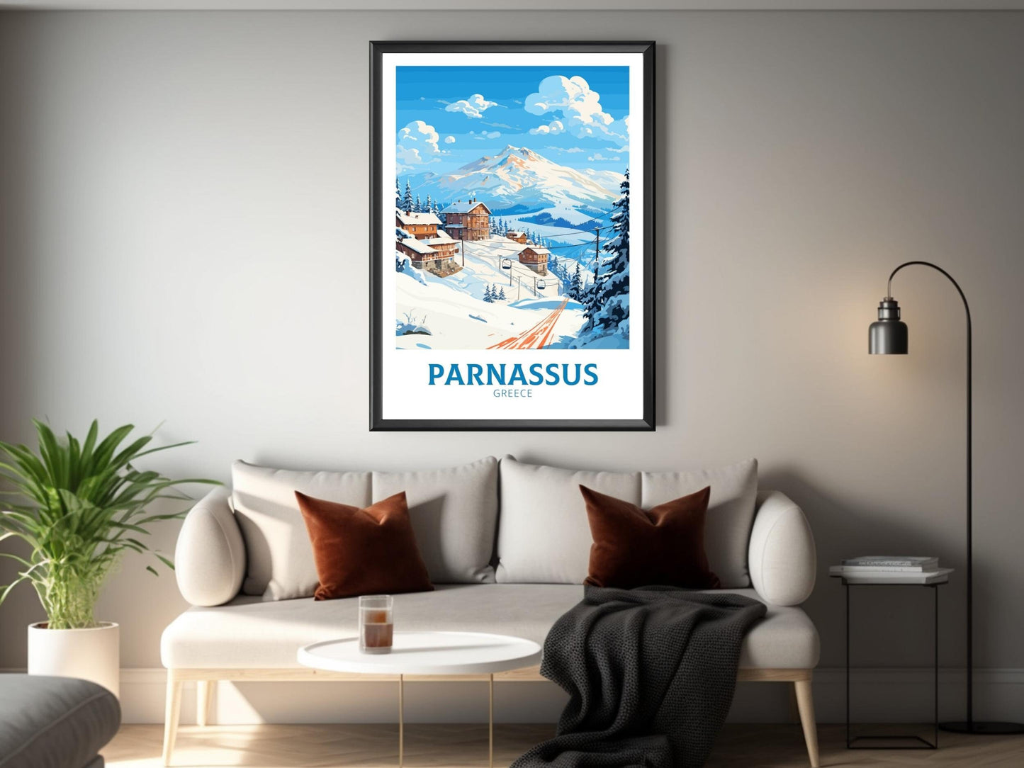 Parnassus Travel Print | Parnassus Poster | Parnassus Illustration | Greece Poster | Parnassus Print | Greece Décor | Travel Poster | ID 500