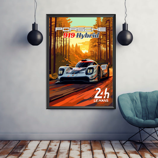 Porsche 919 Hybrid Print, Porsche 919 Hybrid Poster, Car Print, Car Art, Race Car Print, Car Poster, 24h of Le Mans, 2010s Car Print