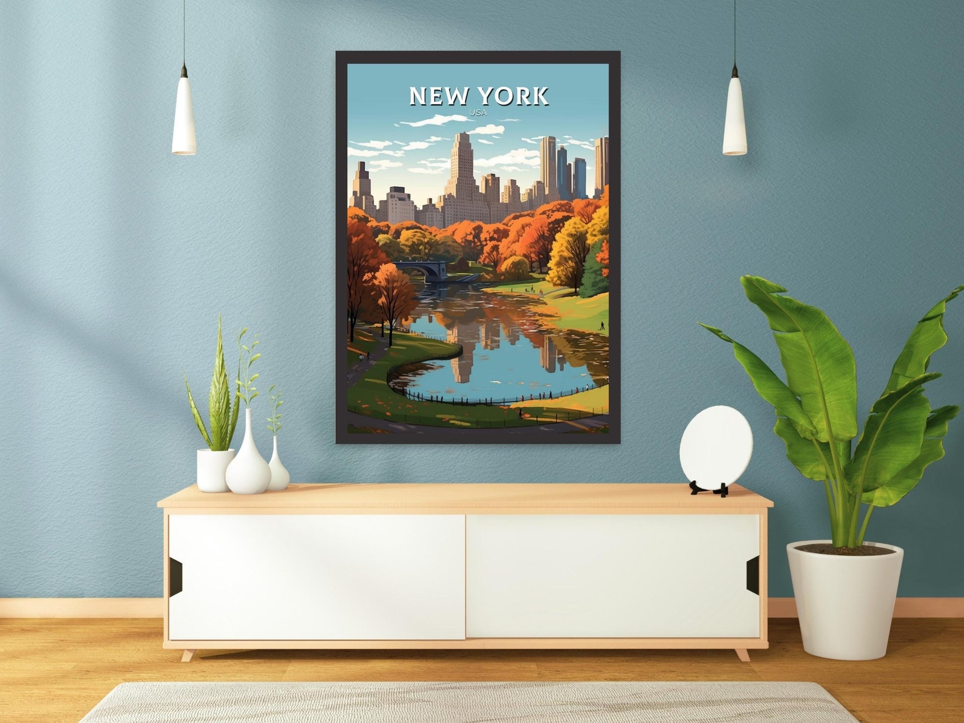 New York Poster | Central Park Poster | New York Travel Print | New York Design | New York Wall Art | New York Illustration | ID 429