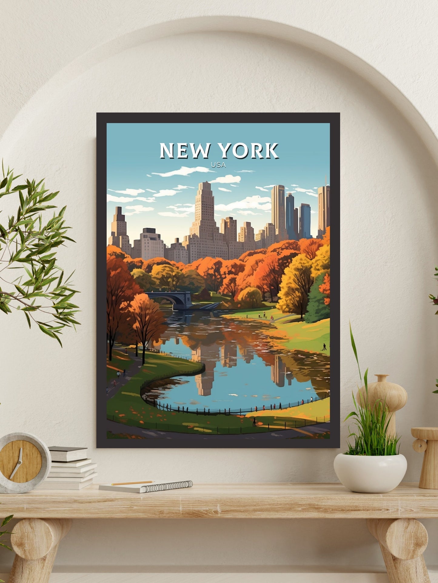 New York Poster | Central Park Poster | New York Travel Print | New York Design | New York Wall Art | New York Illustration | ID 429