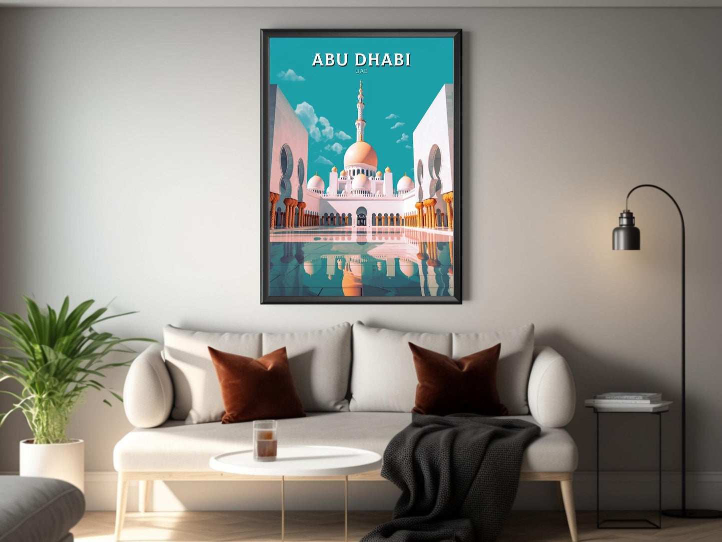 Abu Dhabi Poster | Abu Dhabi Travel Print | Abu Dhabi Illustration | Abu Dhabi Wall Art | Asia Print | UAE Wall Art | UAE Poster | ID 431