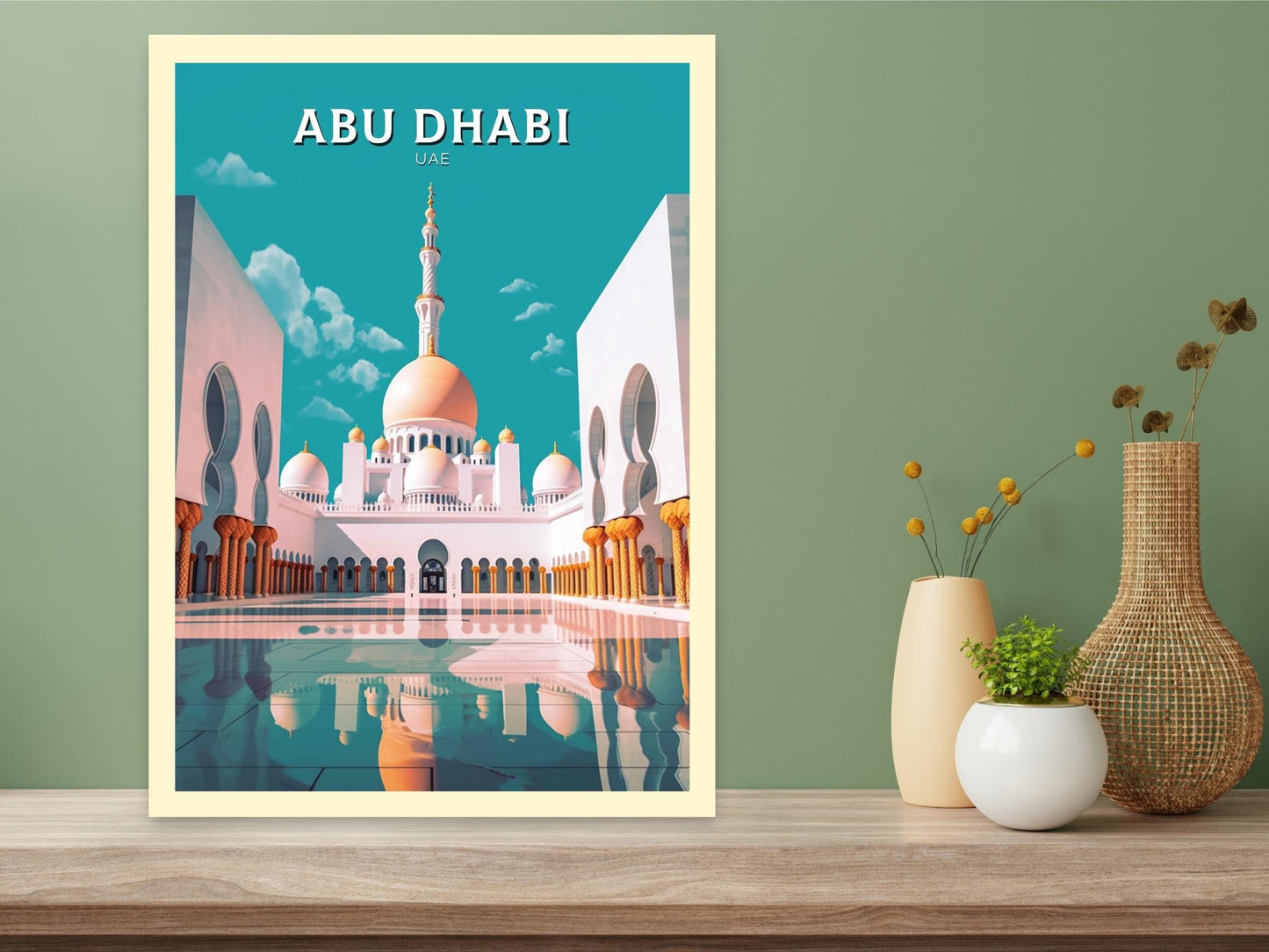 Abu Dhabi Poster | Abu Dhabi Travel Print | Abu Dhabi Illustration | Abu Dhabi Wall Art | Asia Print | UAE Wall Art | UAE Poster | ID 431