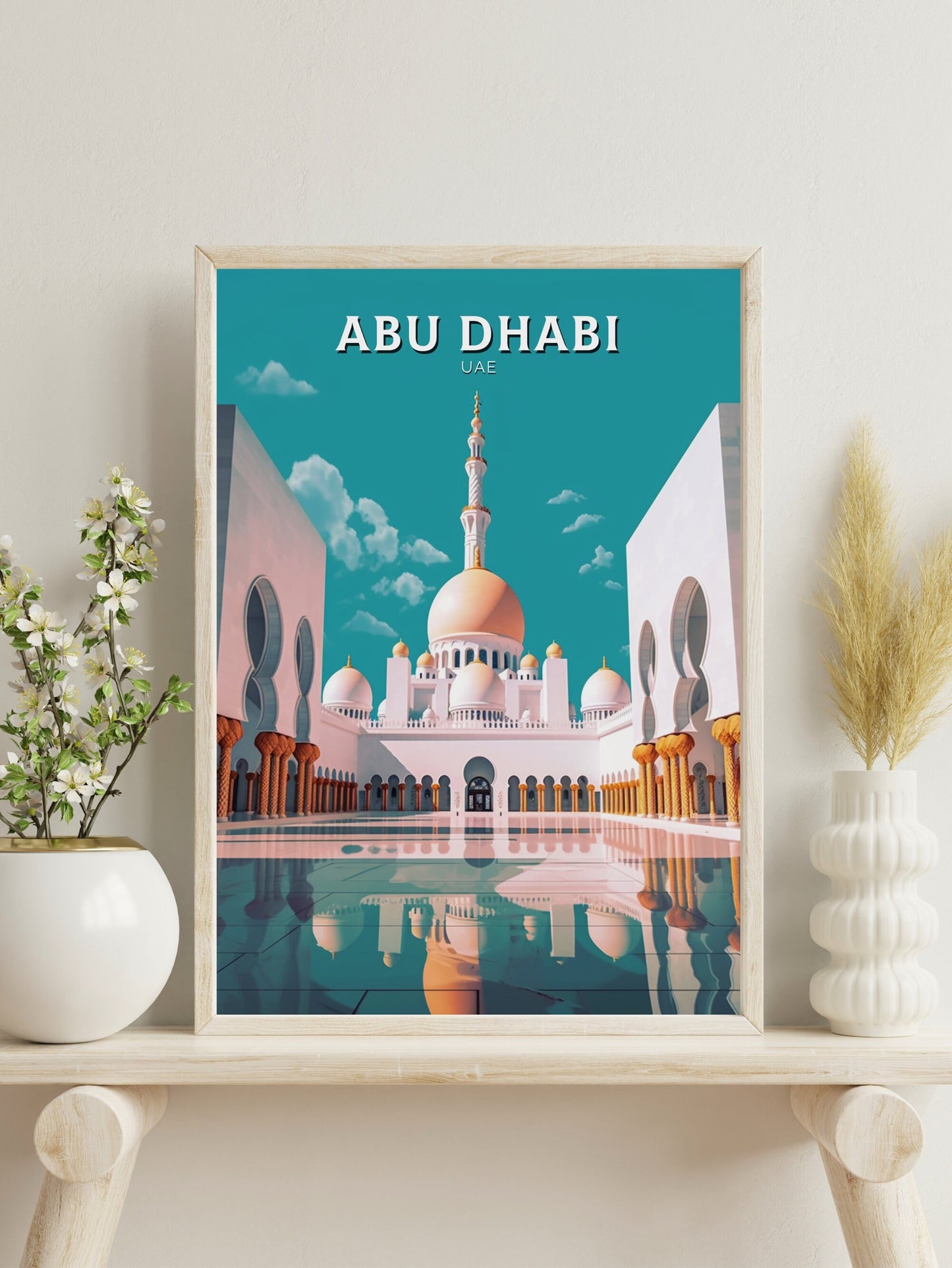 Abu Dhabi Poster | Abu Dhabi Travel Print | Abu Dhabi Illustration | Abu Dhabi Wall Art | Asia Print | UAE Wall Art | UAE Poster | ID 431