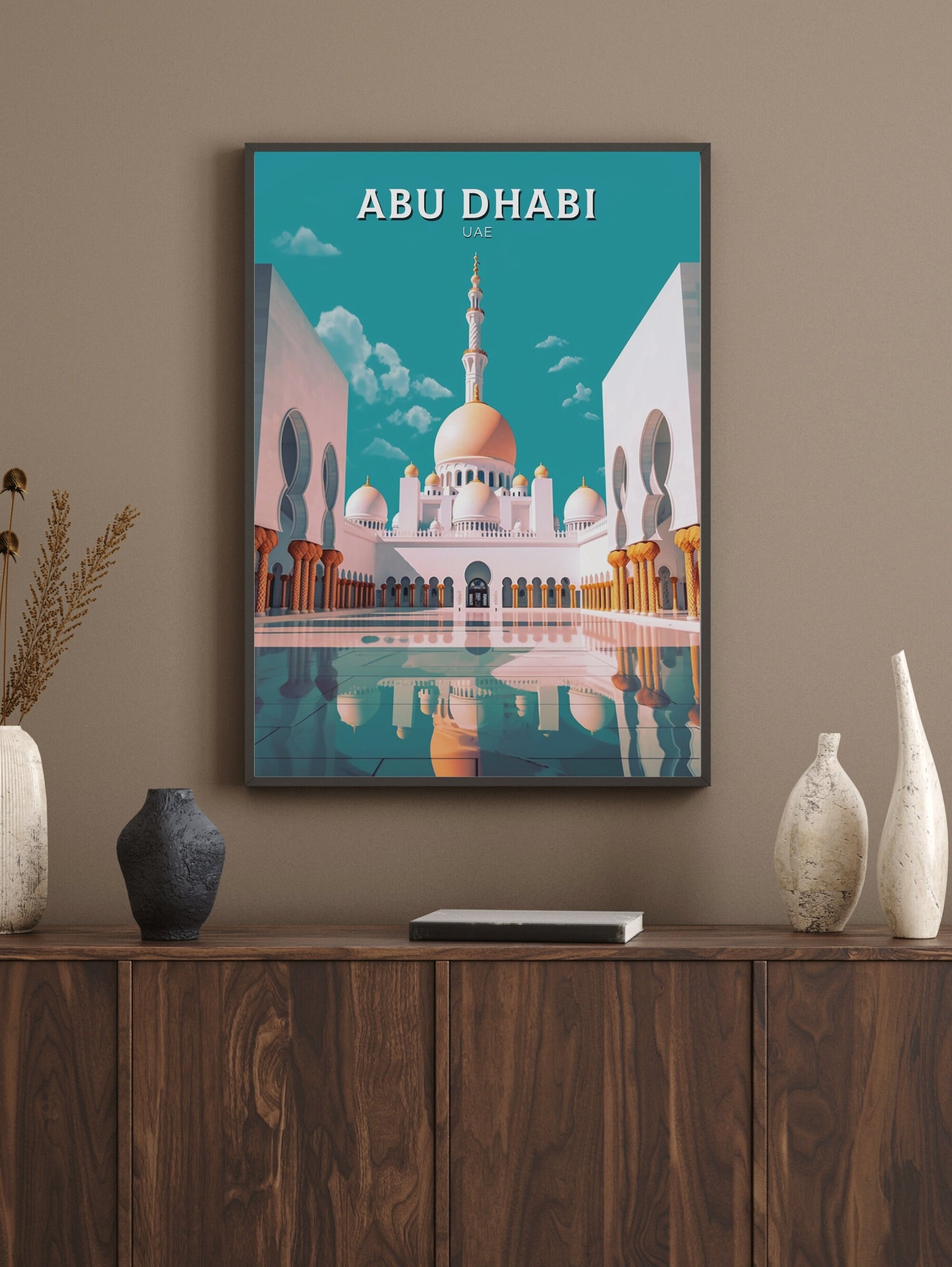 Abu Dhabi Poster | Abu Dhabi Travel Print | Abu Dhabi Illustration | Abu Dhabi Wall Art | Asia Print | UAE Wall Art | UAE Poster | ID 431