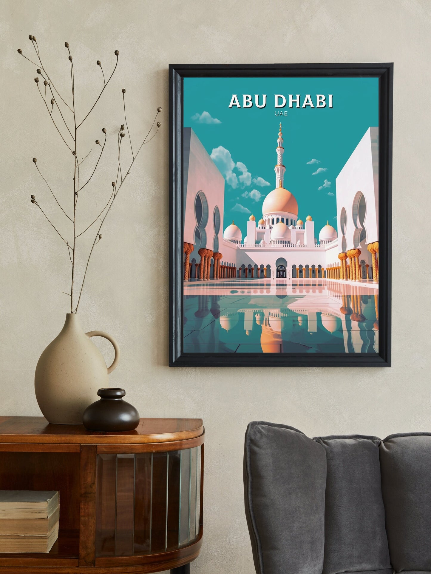 Abu Dhabi Poster | Abu Dhabi Travel Print | Abu Dhabi Illustration | Abu Dhabi Wall Art | Asia Print | UAE Wall Art | UAE Poster | ID 431