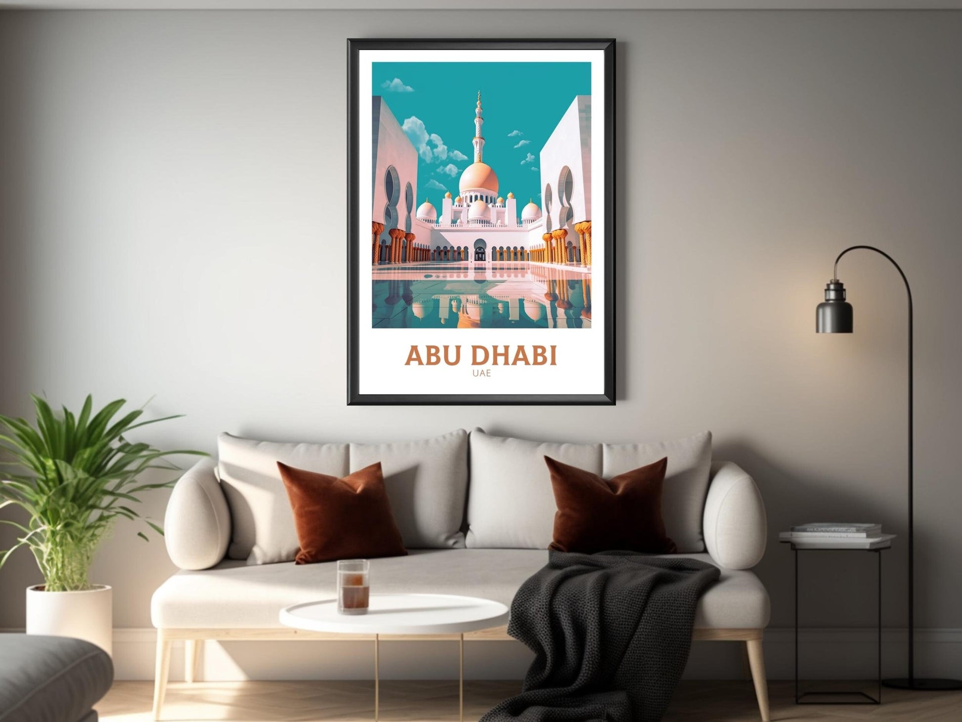 Abu Dhabi Travel Print | Abu Dhabi Poster | Abu Dhabi Illustration | Abu Dhabi Wall Art | Asia Print | UAE Wall Art | UAE Poster | ID 432