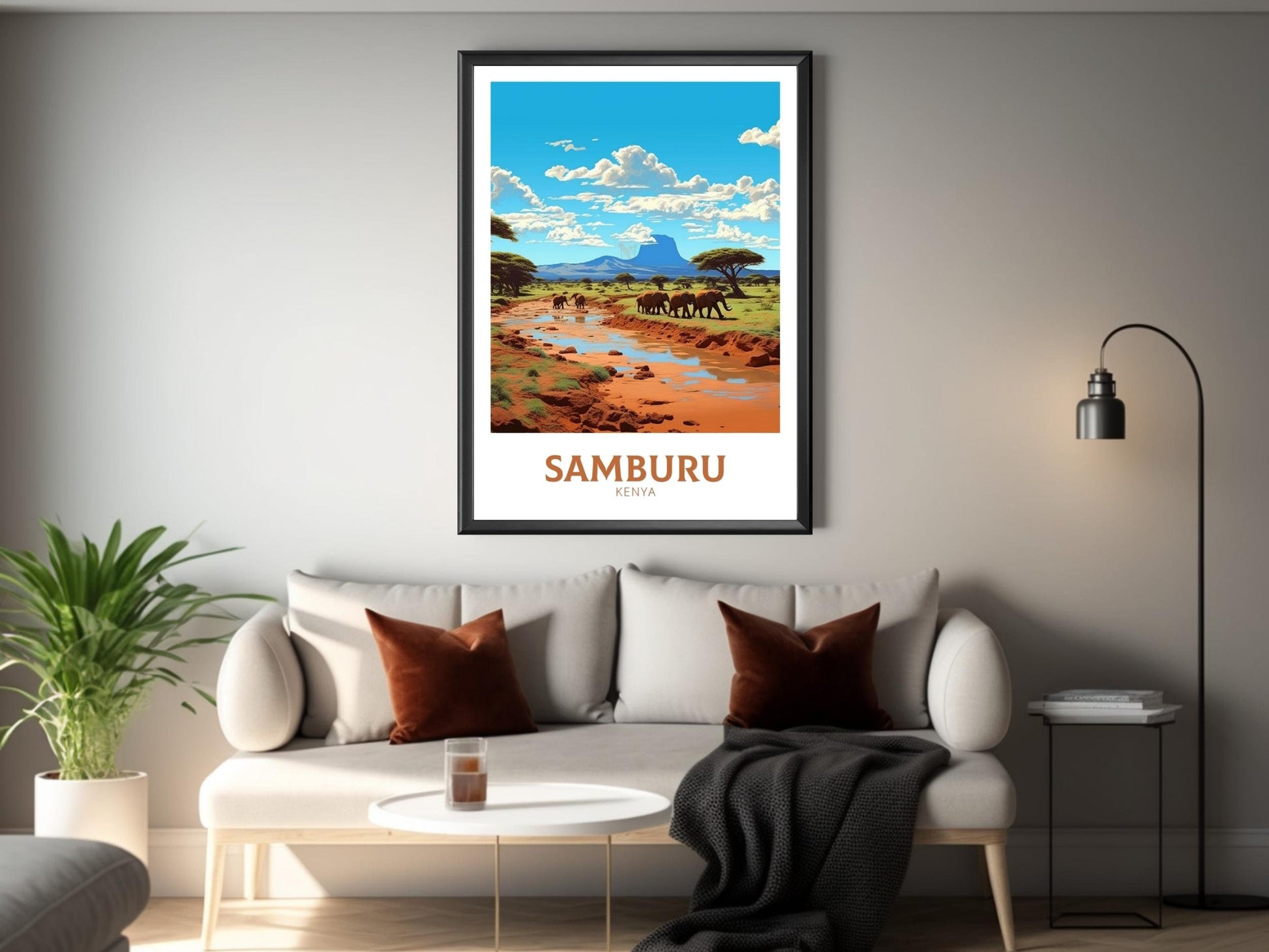 Samburu Travel Poster | Samburu Travel Print | Samburu Illustration | Samburu Wall Art | Africa Print | Kenya Home Décor | ID 433