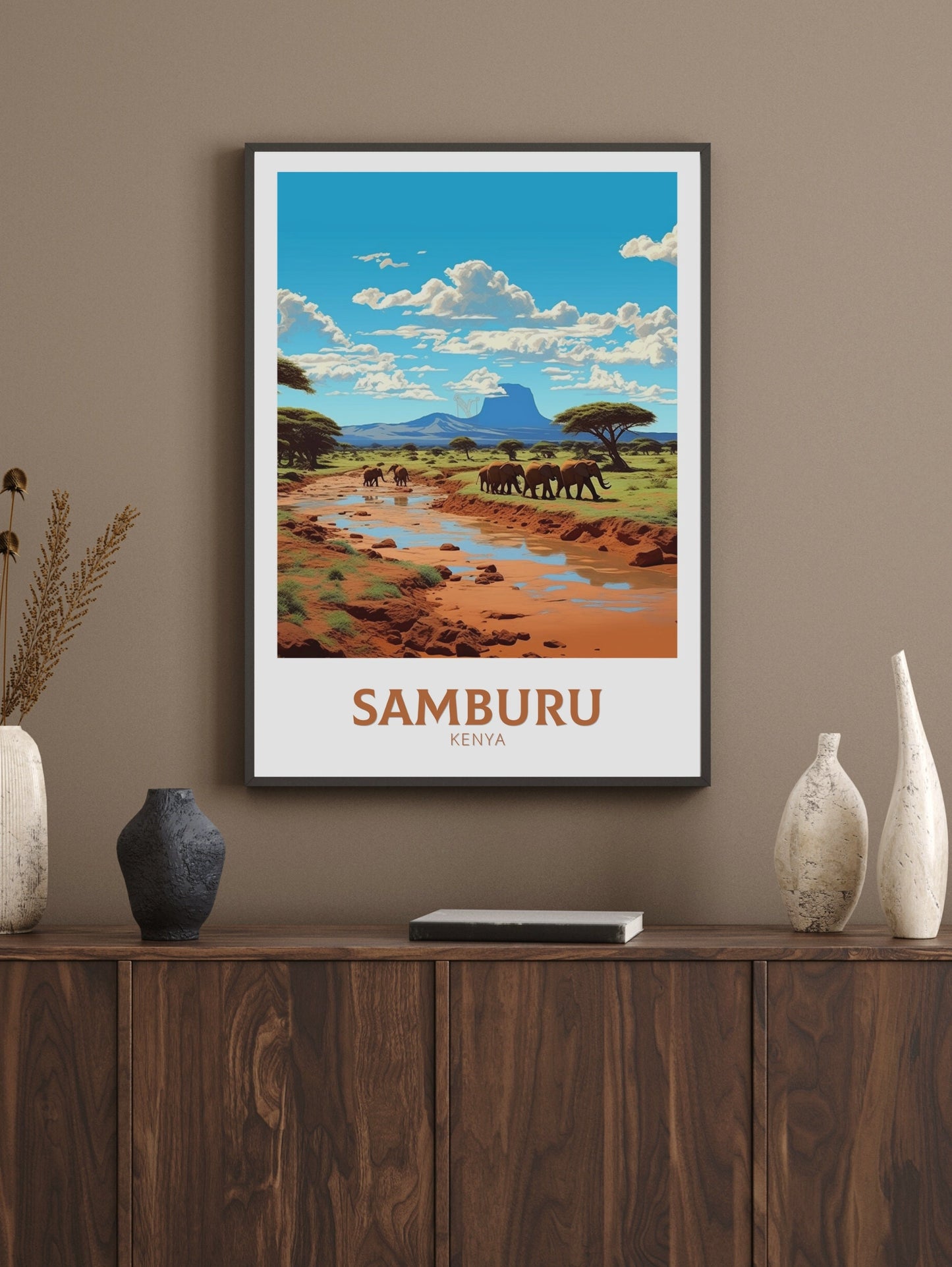 Samburu Travel Poster | Samburu Travel Print | Samburu Illustration | Samburu Wall Art | Africa Print | Kenya Home Décor | ID 433