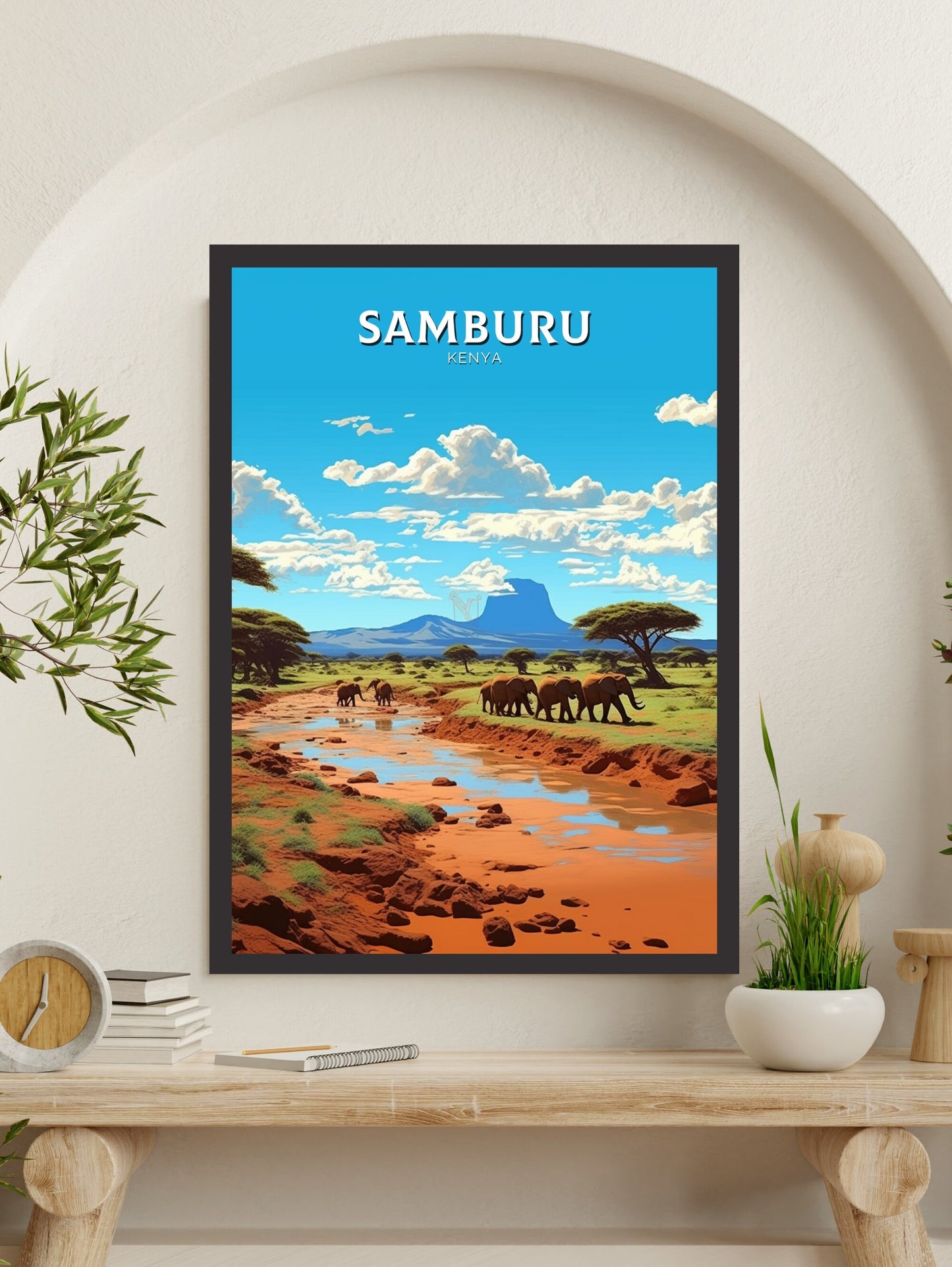 Samburu Travel Print | Samburu Travel Poster | Samburu Illustration | Samburu Wall Art | Africa Print | Kenya Home Décor | ID 434