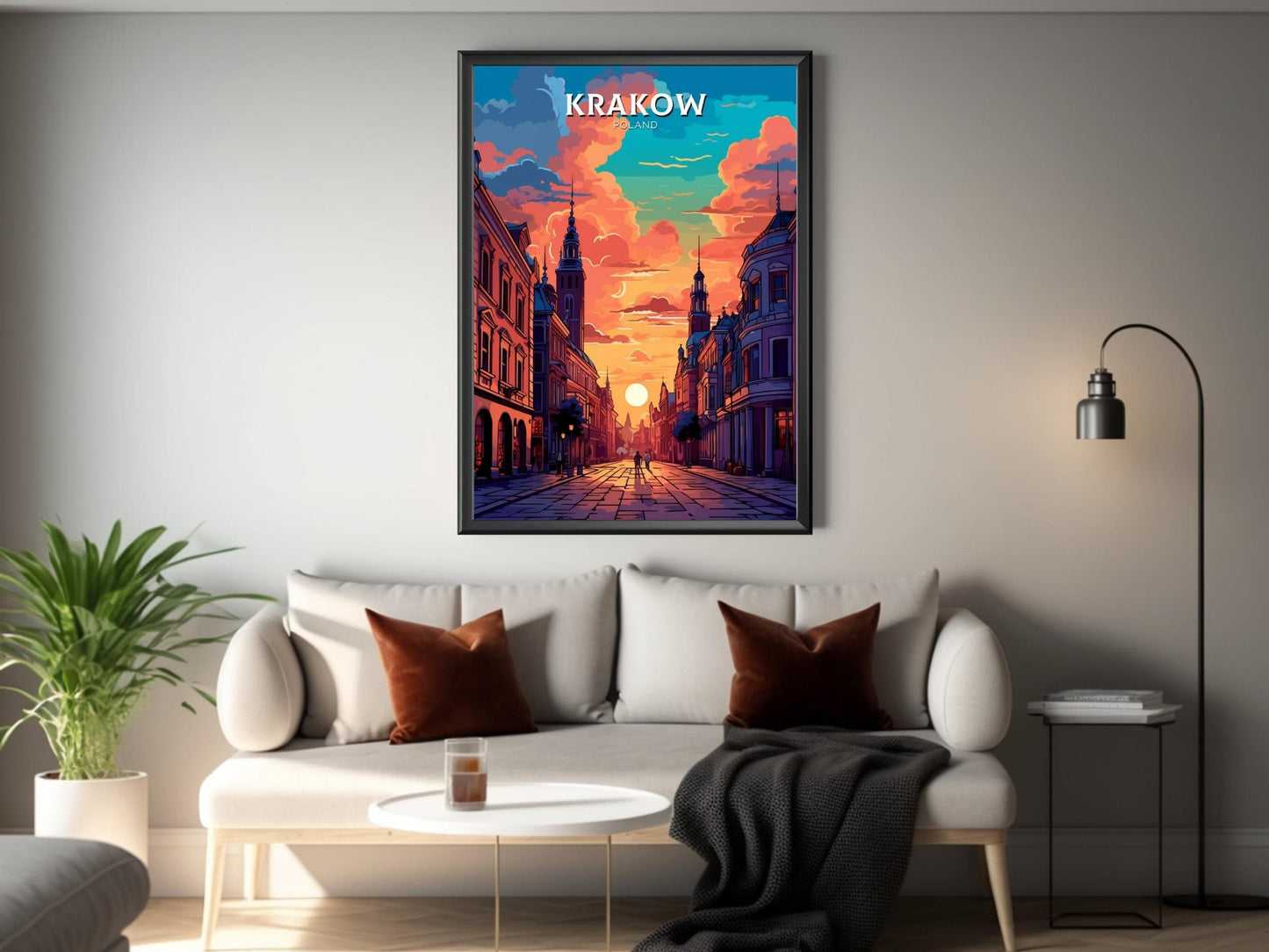 Krakow Poster | Krakow Travel Print | Krakow Illustration | Krakow Wall Art | Poland Print | Krakow Poland Painting | Krakow Design | ID 435