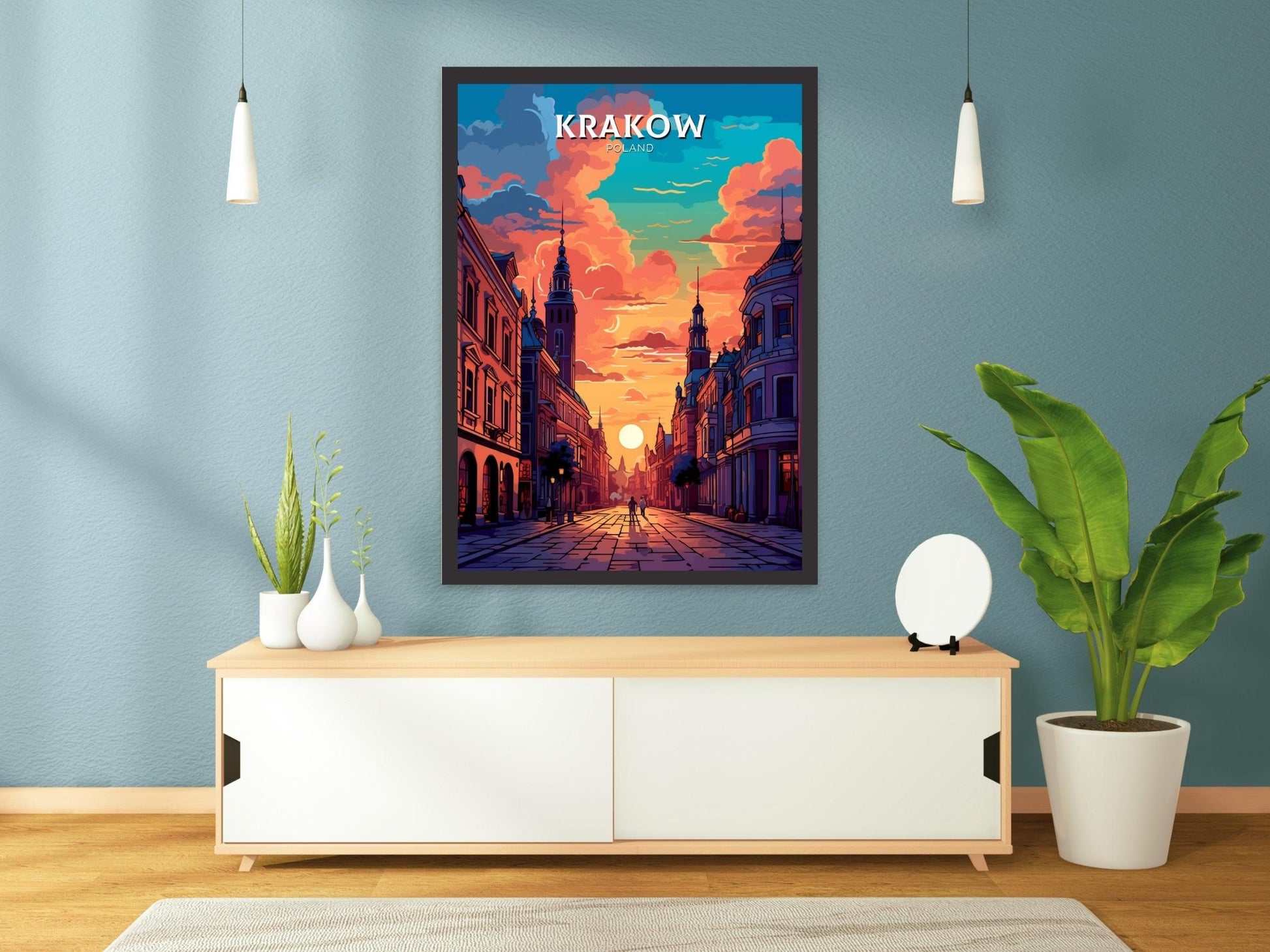 Krakow Poster | Krakow Travel Print | Krakow Illustration | Krakow Wall Art | Poland Print | Krakow Poland Painting | Krakow Design | ID 435