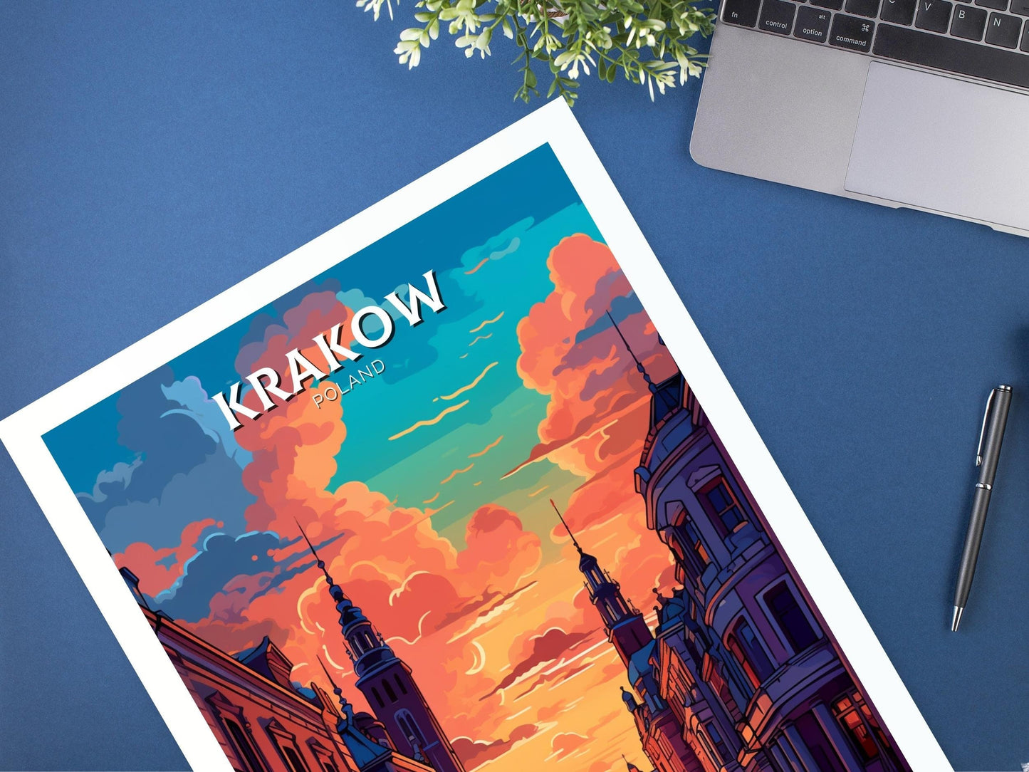 Krakow Poster | Krakow Travel Print | Krakow Illustration | Krakow Wall Art | Poland Print | Krakow Poland Painting | Krakow Design | ID 435