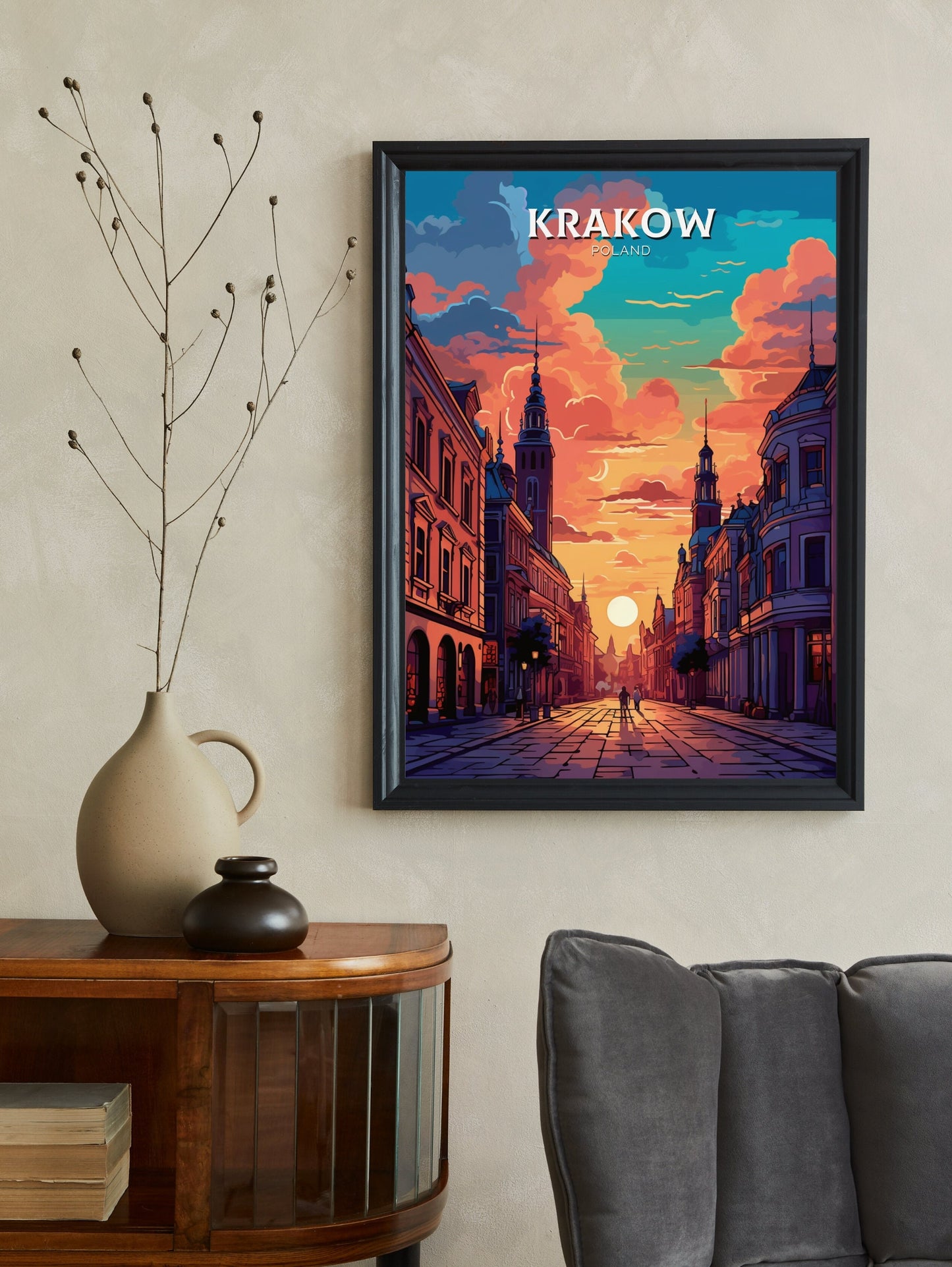 Krakow Poster | Krakow Travel Print | Krakow Illustration | Krakow Wall Art | Poland Print | Krakow Poland Painting | Krakow Design | ID 435