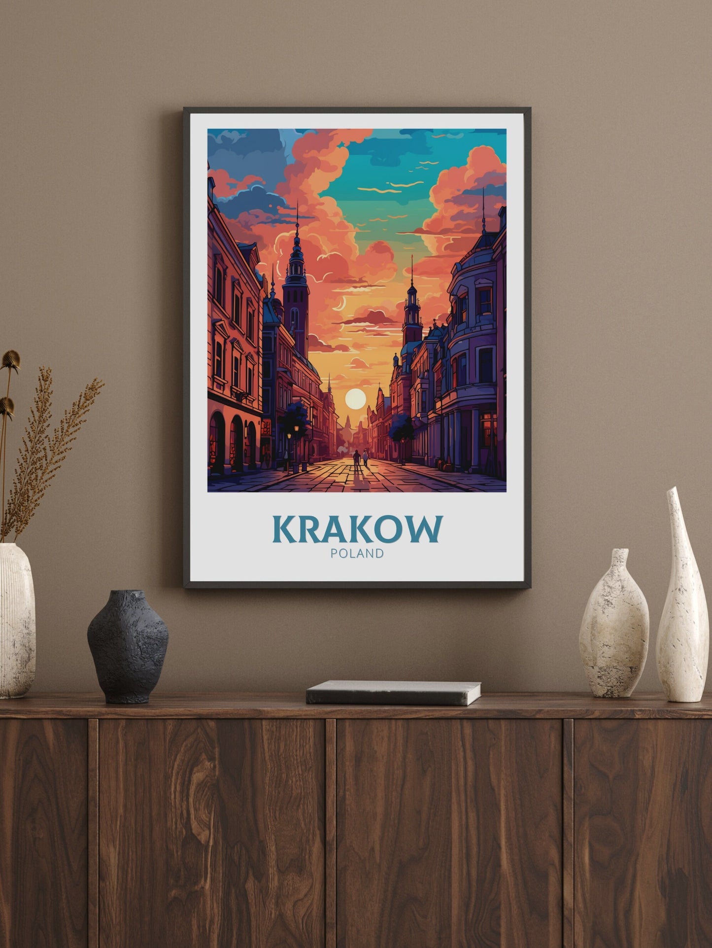 Krakow Travel Print | Krakow Poster | Krakow Illustration | Krakow Wall Art | Poland Print | Krakow Poland Painting | Krakow Design | ID 436