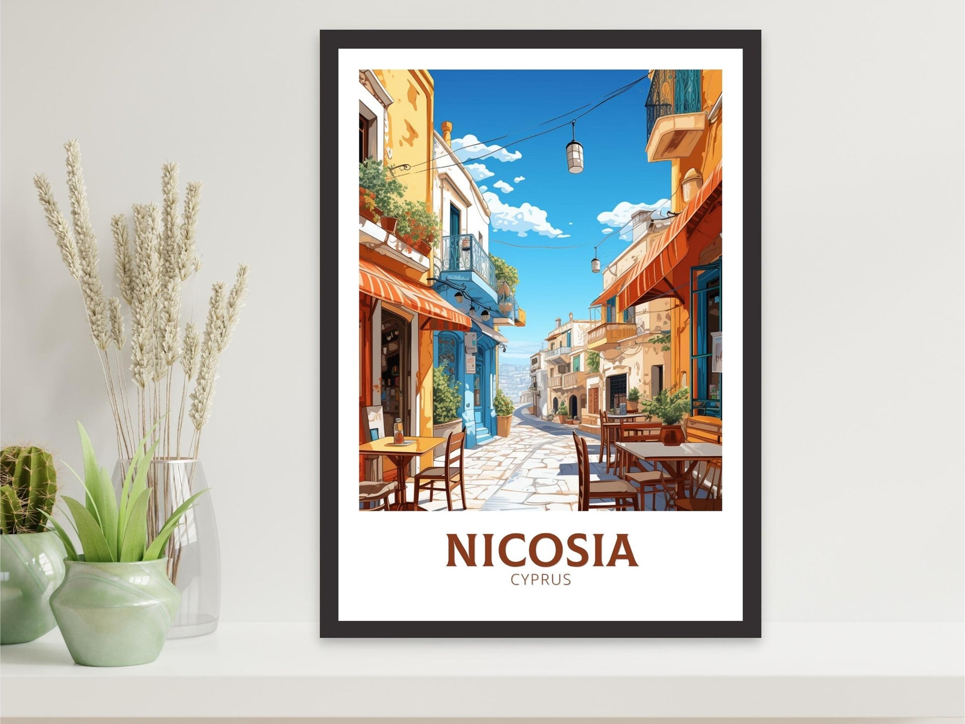 Nicosia Travel Print | Nicosia Poster| Nicosia Wall Art | Nicosia travel Poster | Cyprus Illustration | Nicosia Cyprus Home Decor | ID 509