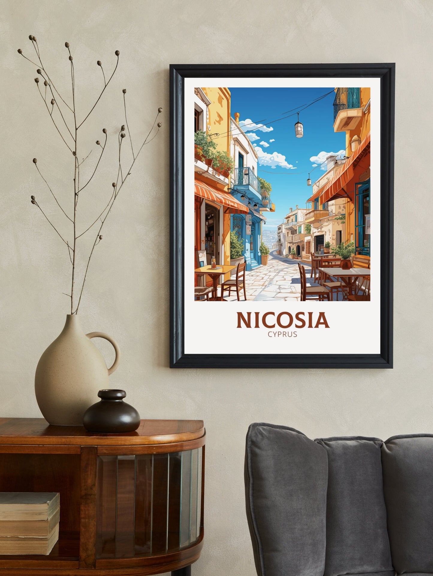 Nicosia Travel Print | Nicosia Poster| Nicosia Wall Art | Nicosia travel Poster | Cyprus Illustration | Nicosia Cyprus Home Decor | ID 509