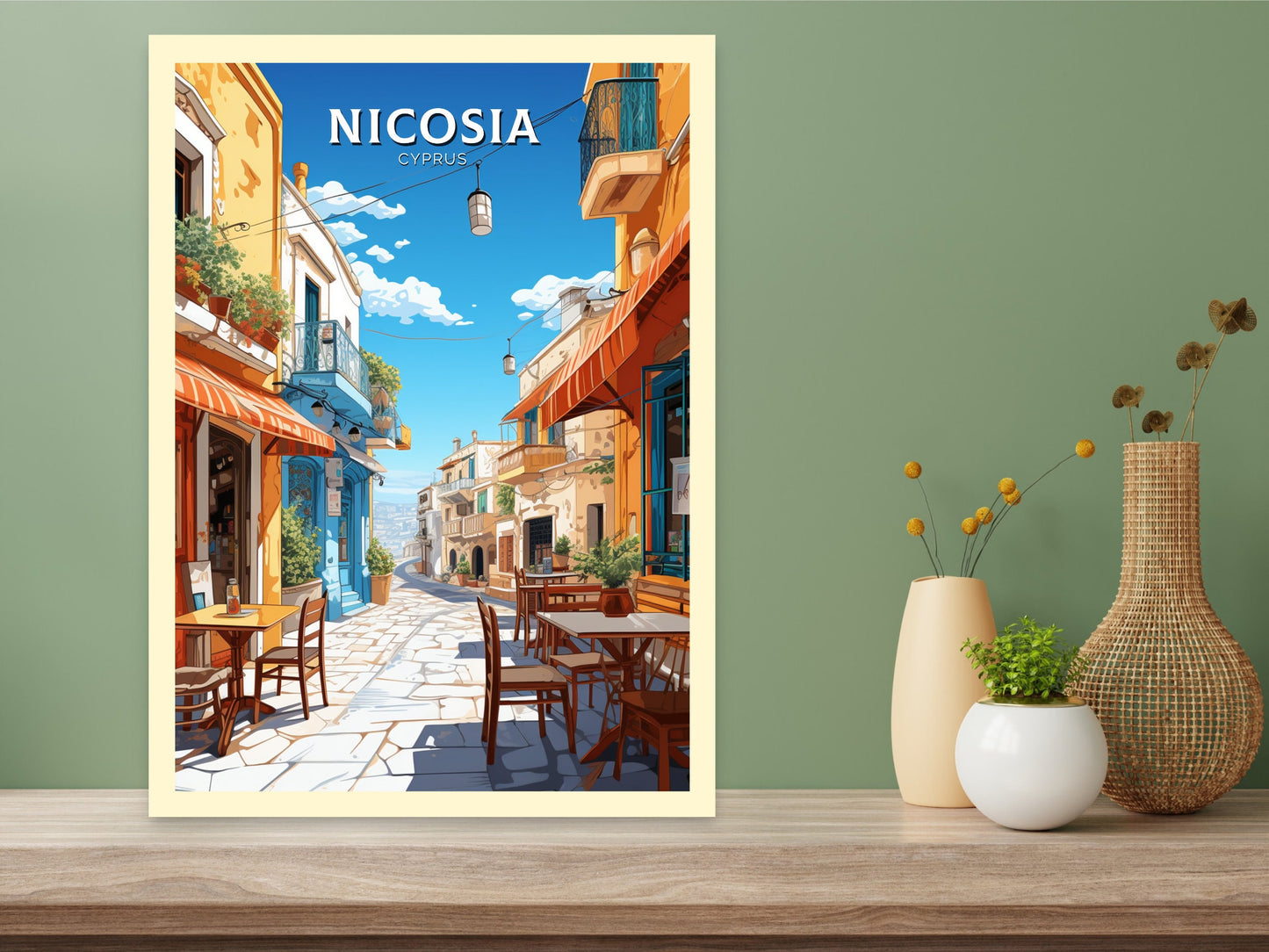 Nicosia Travel Poster | Nicosia Print | Nicosia Wall Art | Nicosia travel Print | Cyprus Illustration | Nicosia Cyprus Home Decor | ID 510