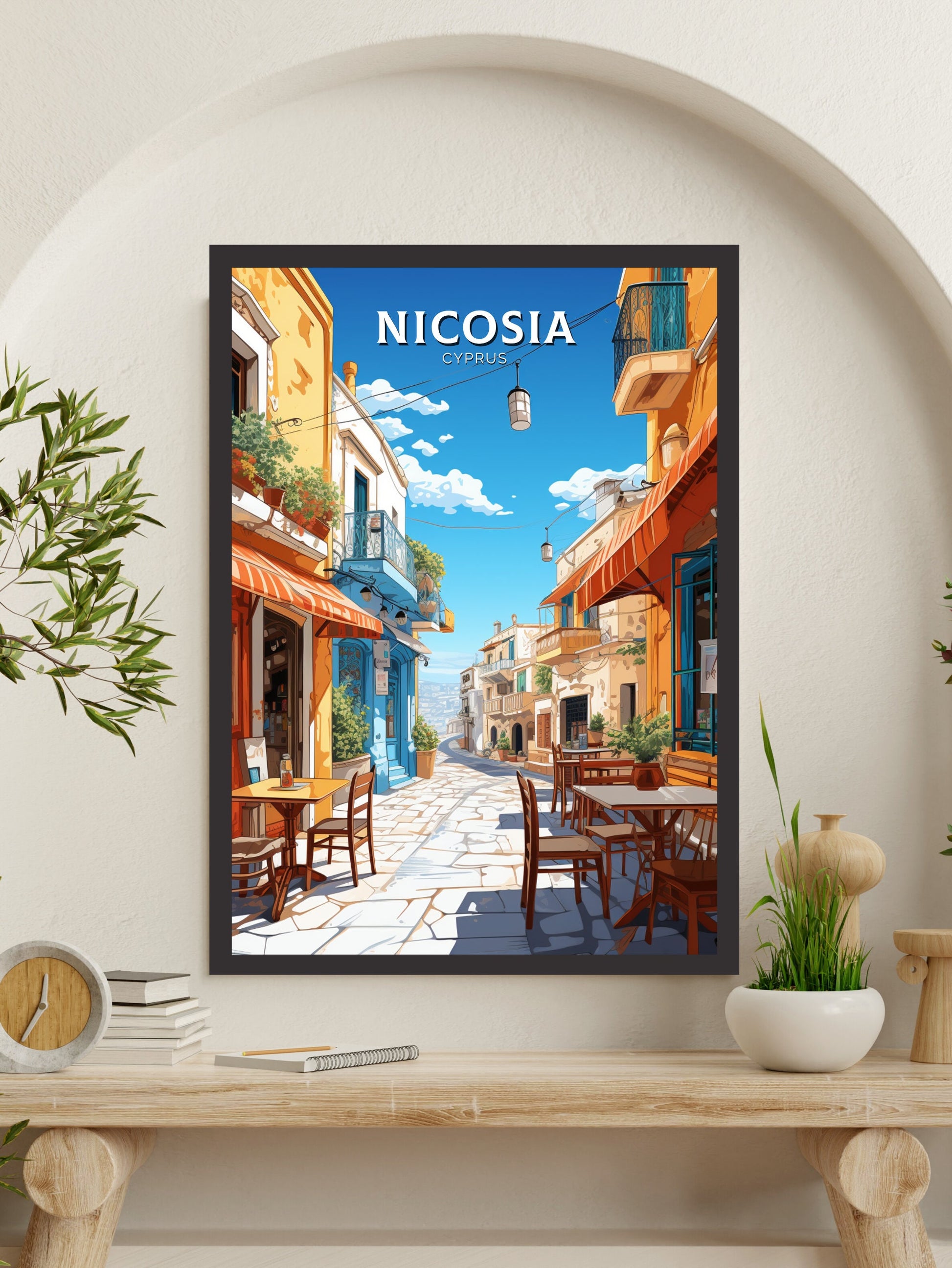 Nicosia Travel Poster | Nicosia Print | Nicosia Wall Art | Nicosia travel Print | Cyprus Illustration | Nicosia Cyprus Home Decor | ID 510