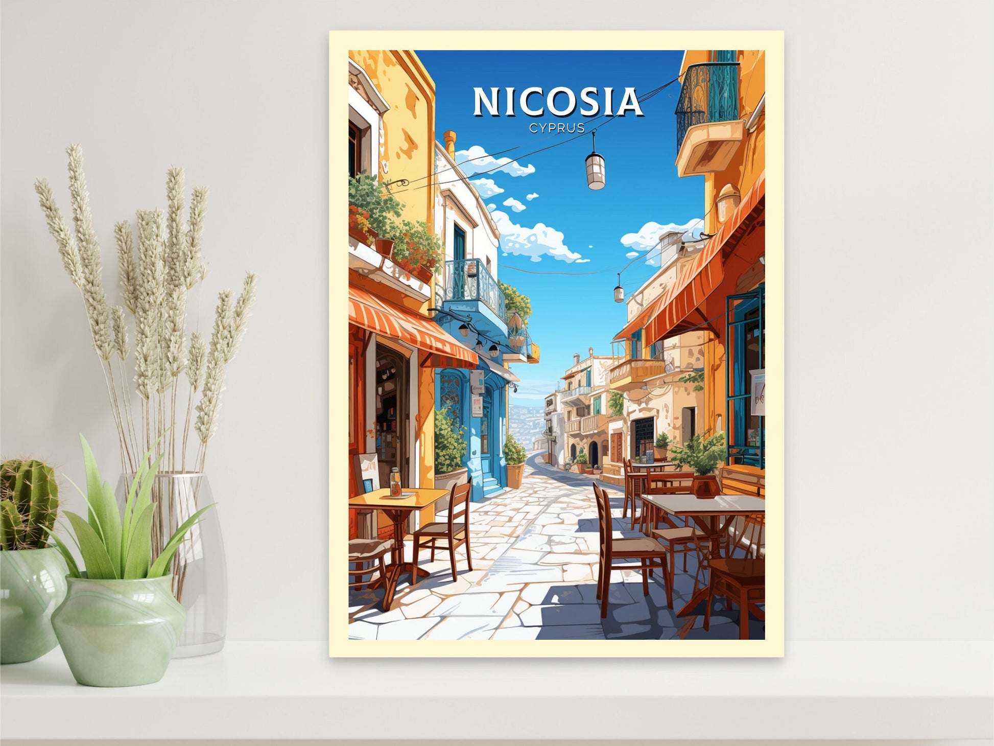 Nicosia Travel Poster | Nicosia Print | Nicosia Wall Art | Nicosia travel Print | Cyprus Illustration | Nicosia Cyprus Home Decor | ID 510