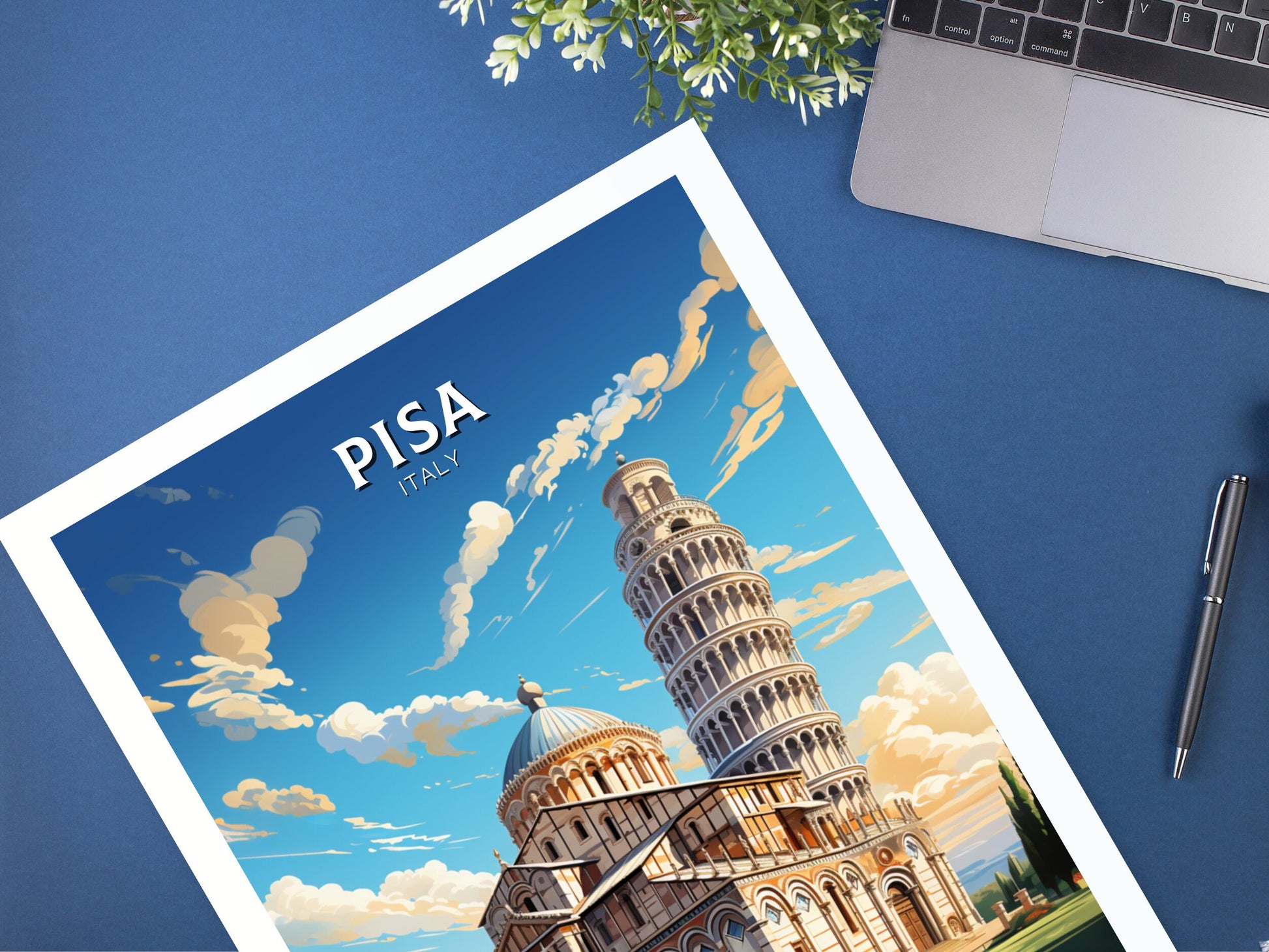 Pisa Poster | Pisa Tower Print | Leaning Tower of Pisa | Pisa Illustration | Pisa Italy | Tower Poster | Pisa Wall Art | Home Décor | ID 511