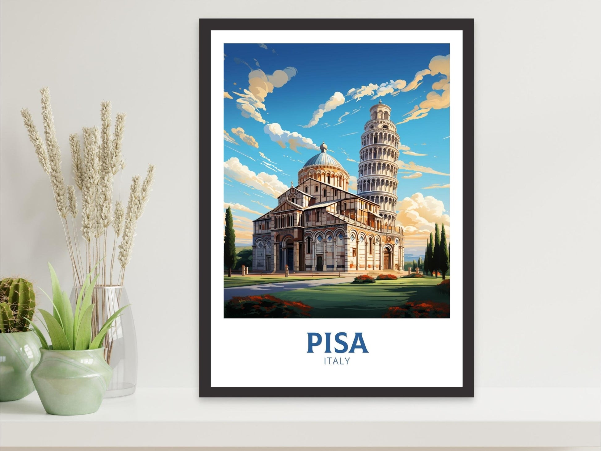 Pisa Print | Pisa Tower Poster | Leaning Tower of Pisa | Pisa Illustration | Pisa Italy | Tower Poster | Pisa Wall Art Poster | ID 512