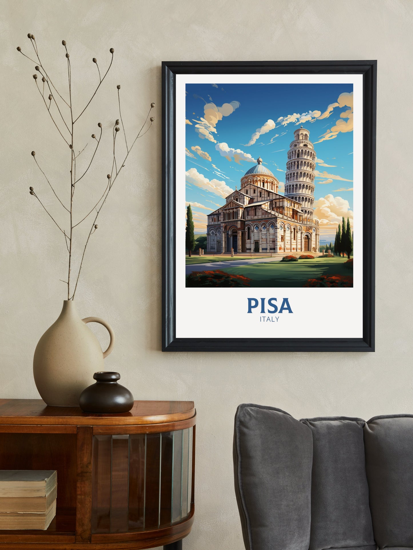 Pisa Print | Pisa Tower Poster | Leaning Tower of Pisa | Pisa Illustration | Pisa Italy | Tower Poster | Pisa Wall Art Poster | ID 512