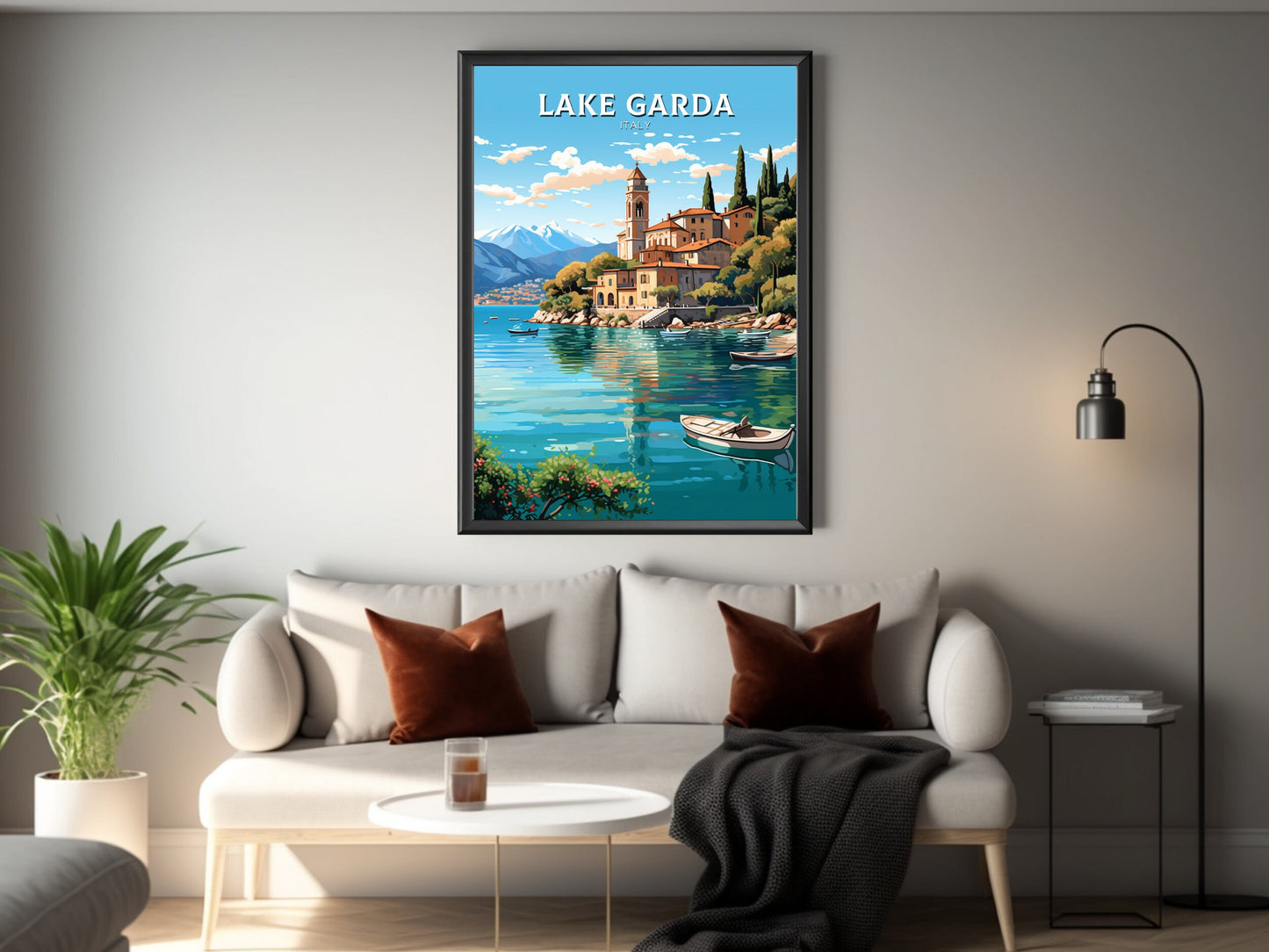 Lake Garda Travel Print | Lake Garda Poster | Lake Garda Art | Italy Print | Lake Garda Print| Lake Garda Painting | Italy Poster | ID 514