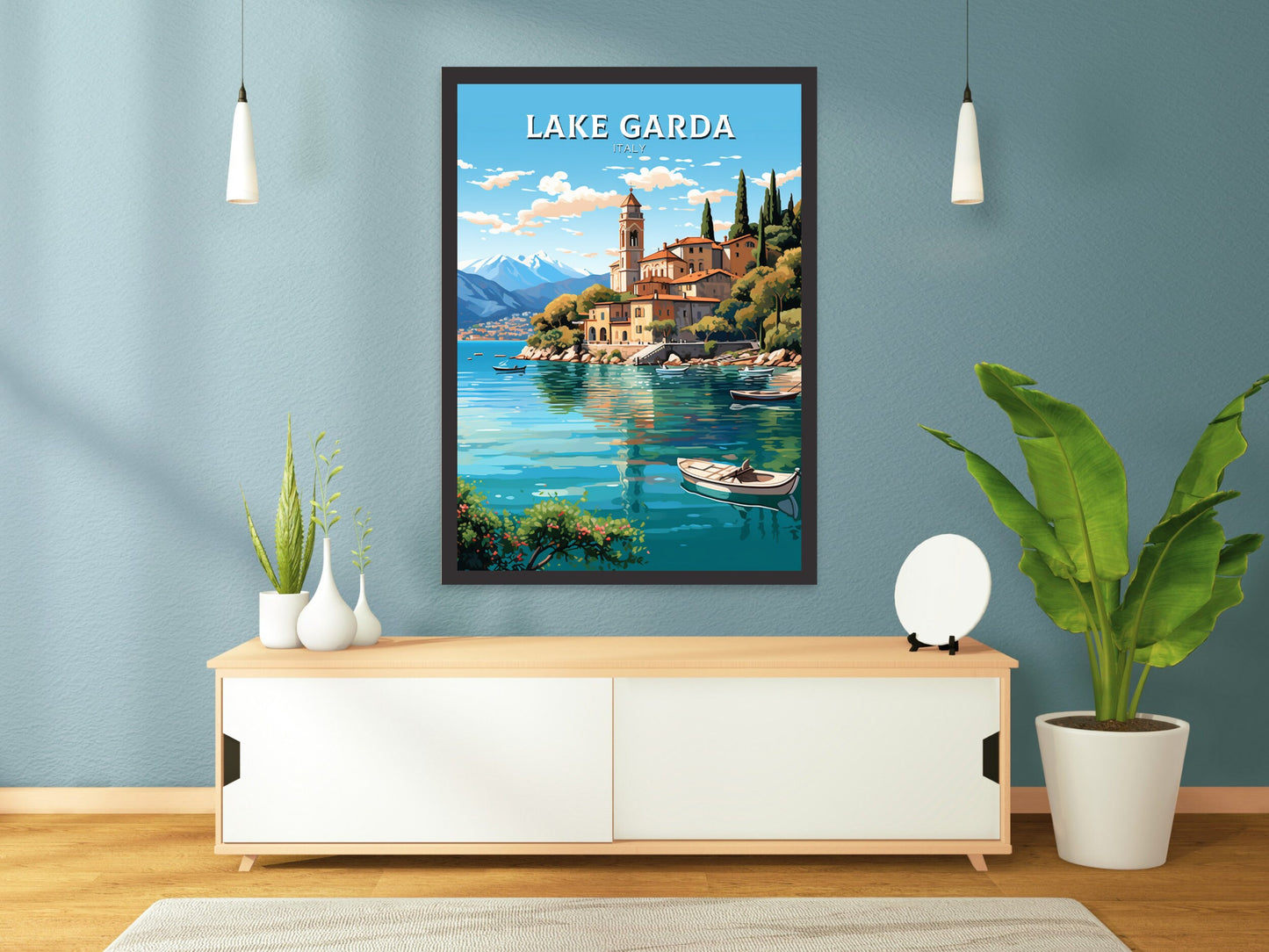 Lake Garda Travel Print | Lake Garda Poster | Lake Garda Art | Italy Print | Lake Garda Print| Lake Garda Painting | Italy Poster | ID 514