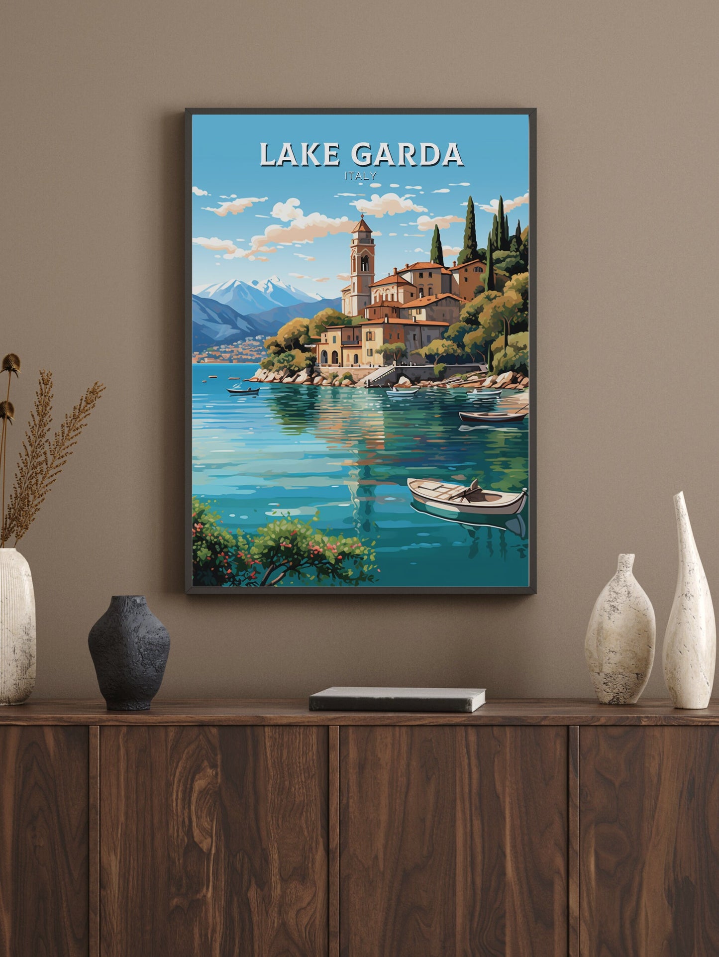 Lake Garda Travel Print | Lake Garda Poster | Lake Garda Art | Italy Print | Lake Garda Print| Lake Garda Painting | Italy Poster | ID 514