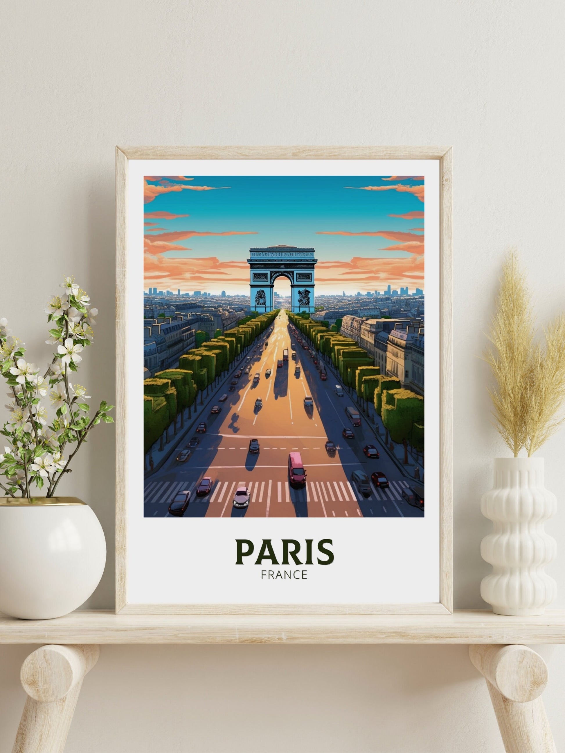 Paris Travel Print | Arc de Triopmphe Illustration | Paris Arc de Triopmphe Poster | Paris Wall Art | France Print | Paris Painting ID 440