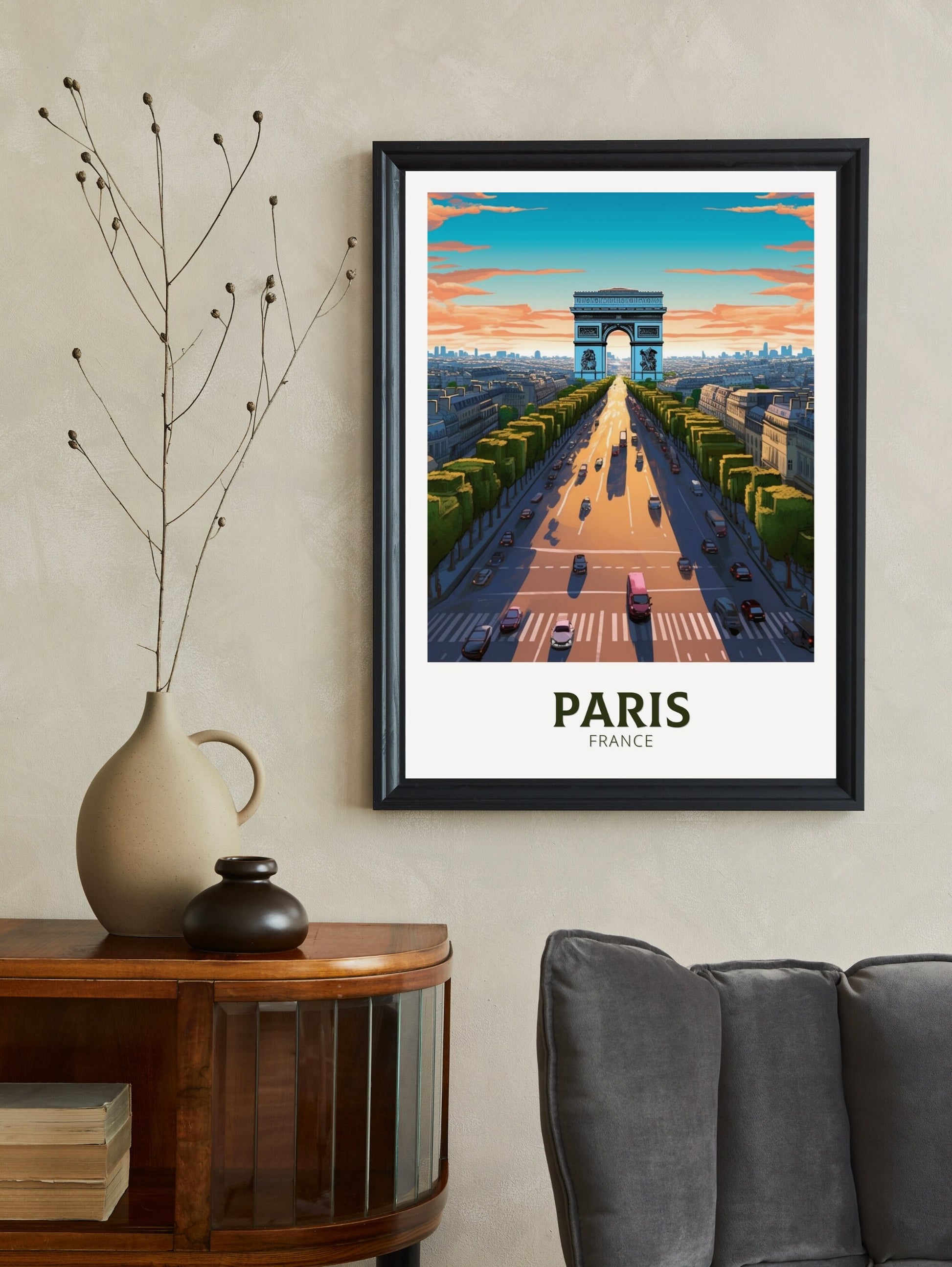 Paris Travel Print | Arc de Triopmphe Illustration | Paris Arc de Triopmphe Poster | Paris Wall Art | France Print | Paris Painting ID 440