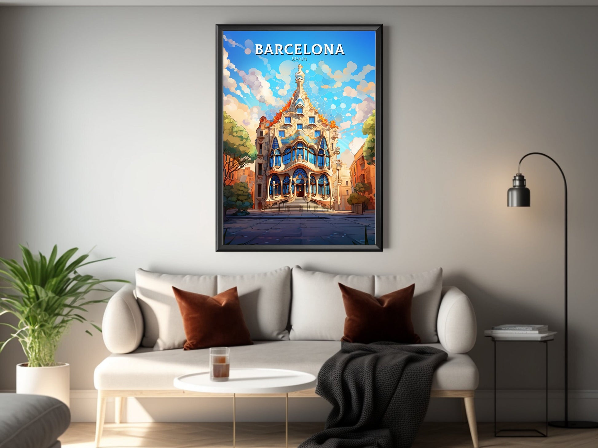 Barcelona Poster Art | Barcelona Illustration | Barcelona Wall Art | Spain Print | Barcelona Print | Casa Batlló Barcelona | ID 515