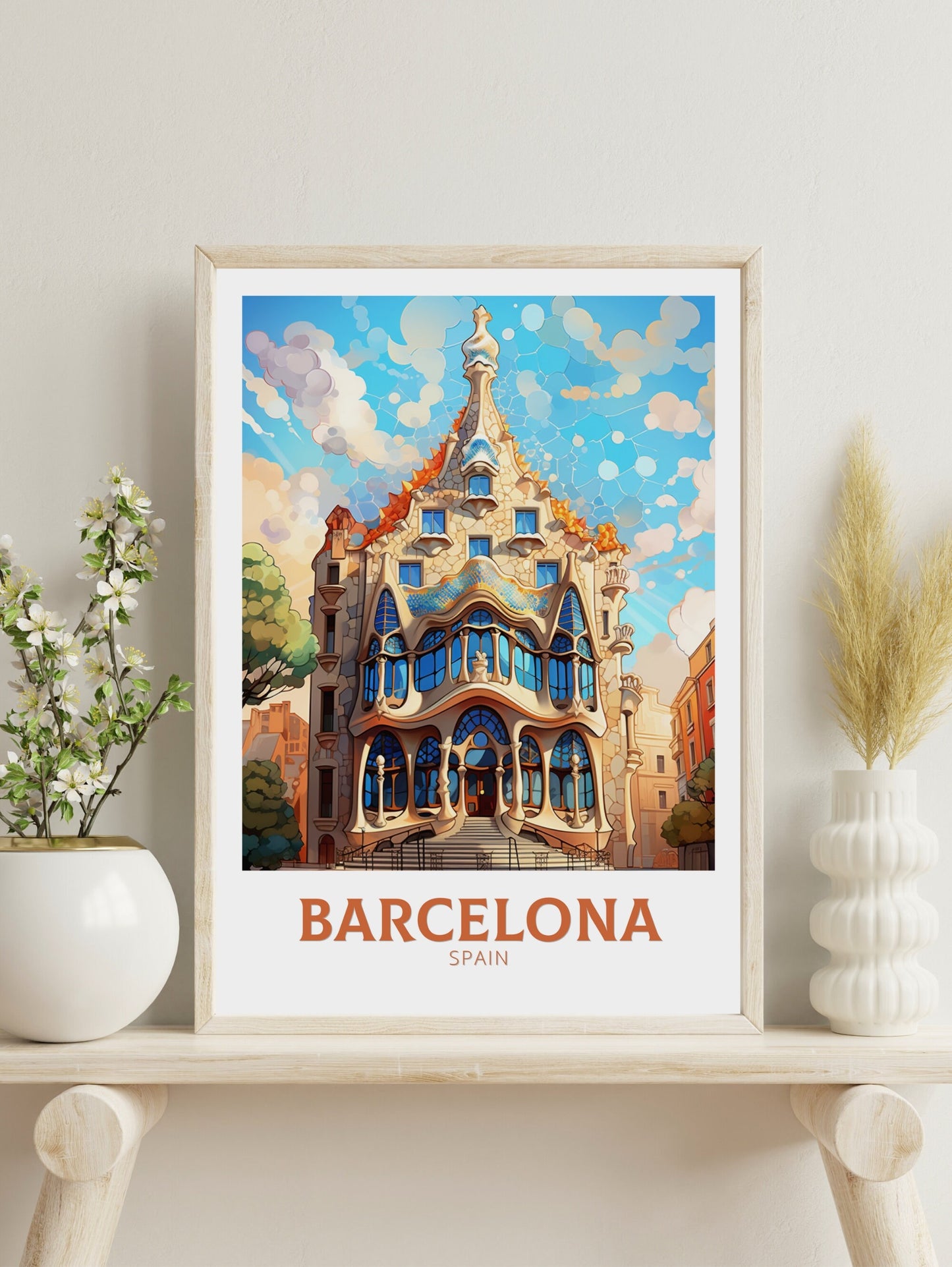 Casa Batlló Barcelona Poster | Barcelona Poster Art | Barcelona Illustration | Barcelona Wall Art | Spain Print | Barcelona Print | ID 516