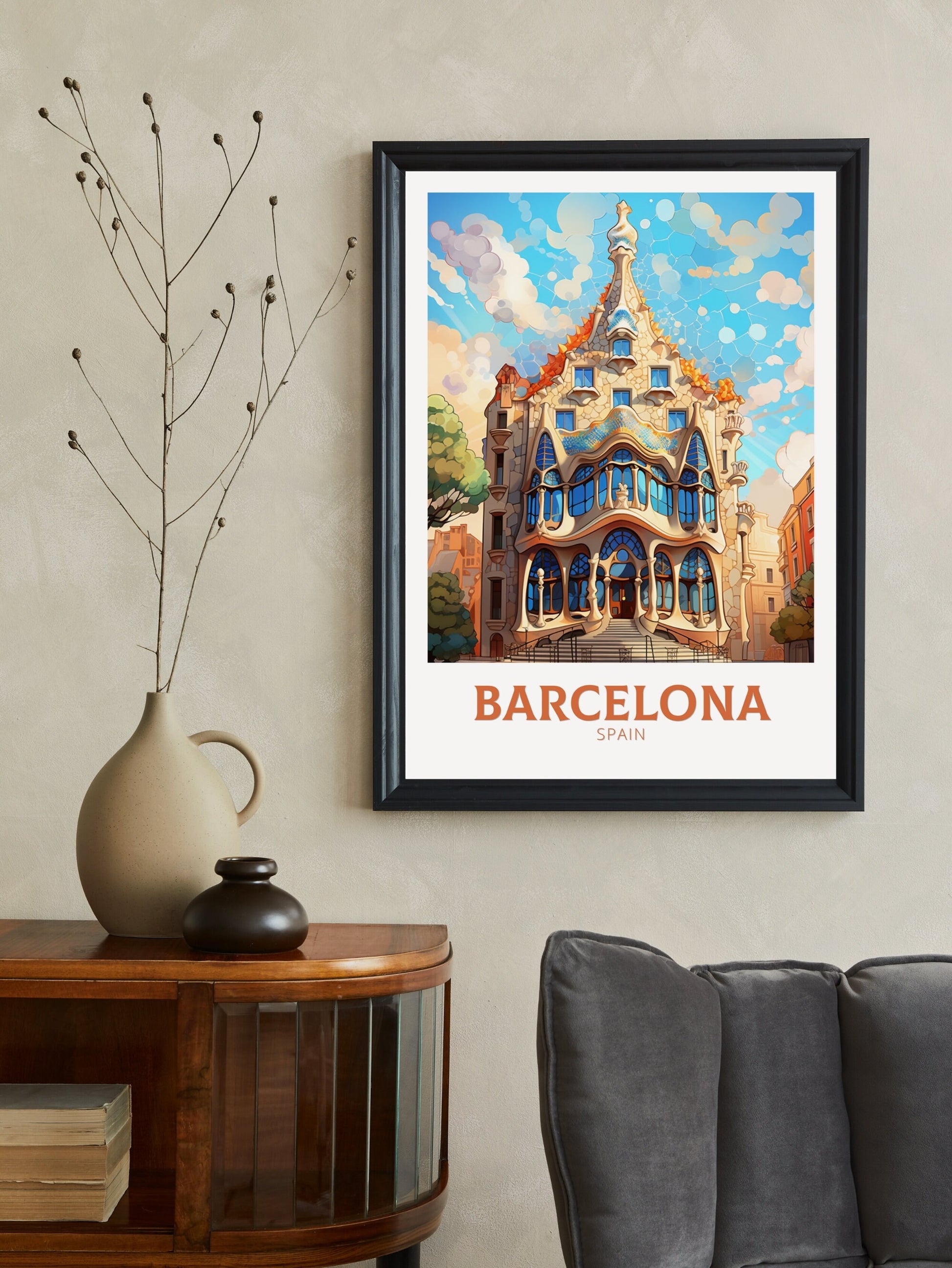 Casa Batlló Barcelona Poster | Barcelona Poster Art | Barcelona Illustration | Barcelona Wall Art | Spain Print | Barcelona Print | ID 516