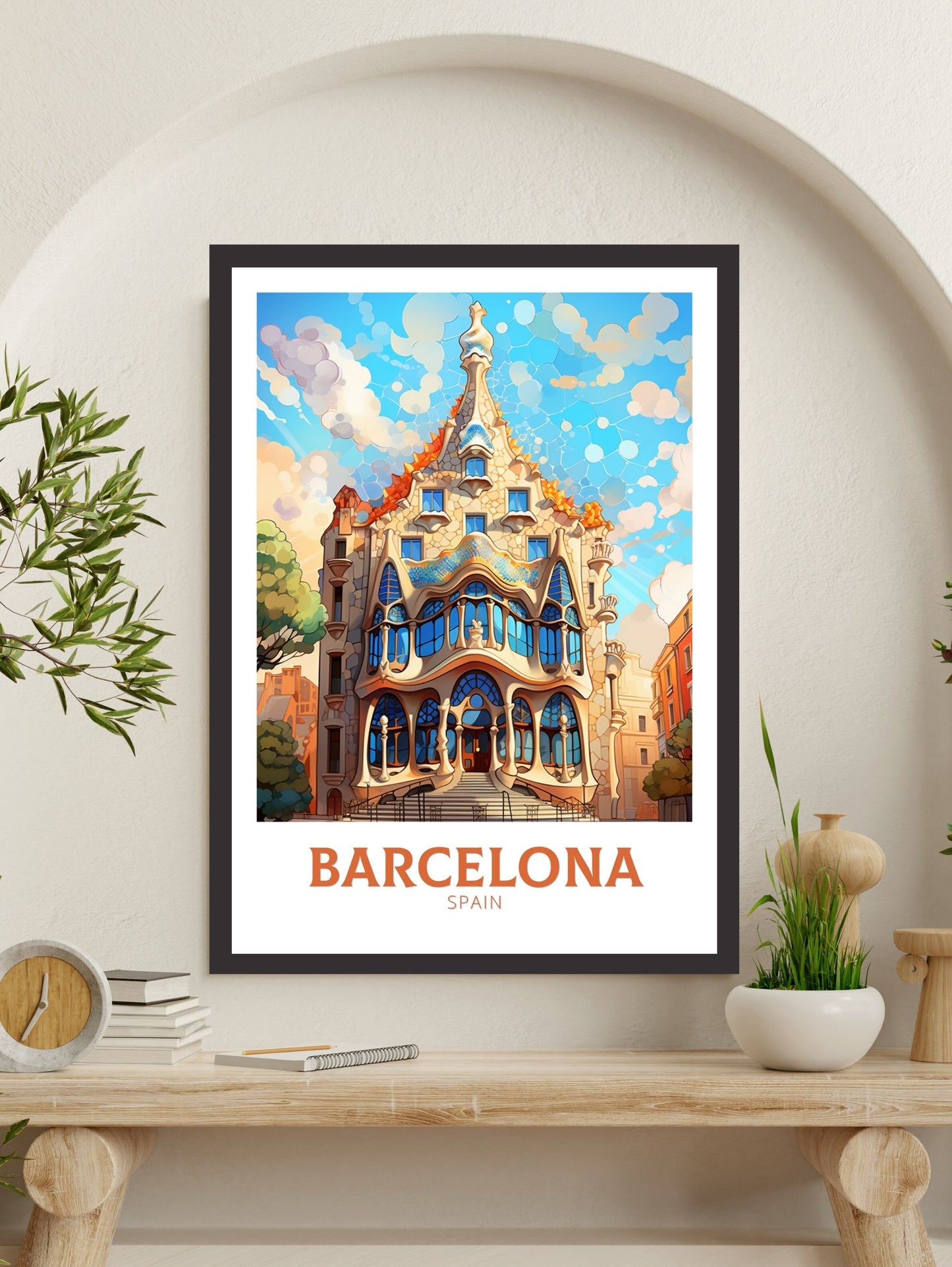 Casa Batlló Barcelona Poster | Barcelona Poster Art | Barcelona Illustration | Barcelona Wall Art | Spain Print | Barcelona Print | ID 516