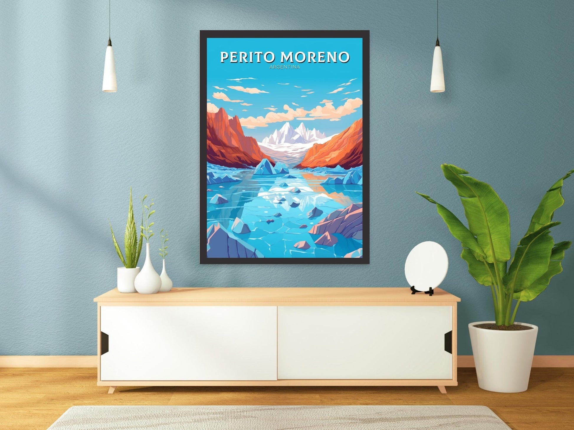 Perito Moreno Poster | Perito Moreno Wall Art | Perito Moreno Travel Print | Travel Gift | Argentina Travel Poster | Home Decor ID 525