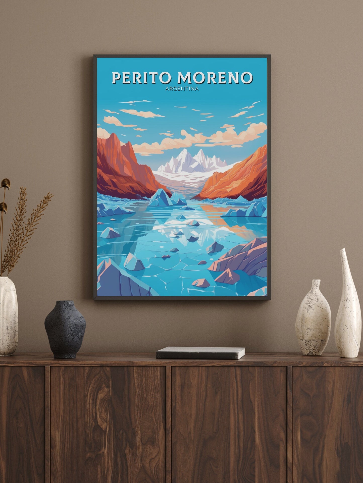 Perito Moreno Poster | Perito Moreno Wall Art | Perito Moreno Travel Print | Travel Gift | Argentina Travel Poster | Home Decor ID 525