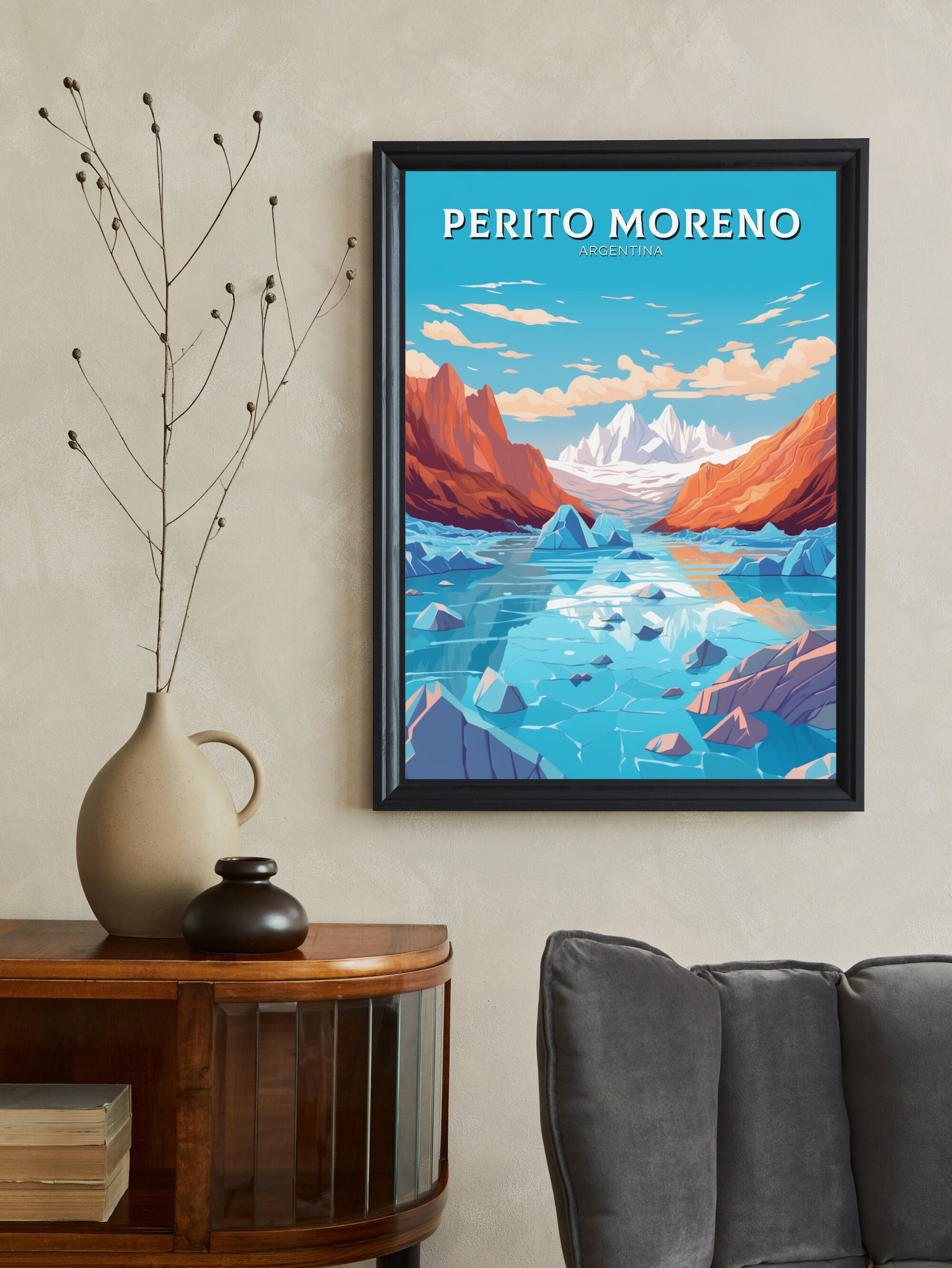 Perito Moreno Poster | Perito Moreno Wall Art | Perito Moreno Travel Print | Travel Gift | Argentina Travel Poster | Home Decor ID 525