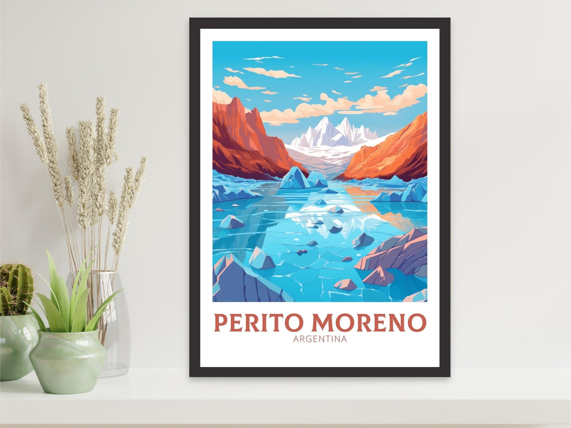 Perito Moreno Print | Perito Moreno Wall Art | Perito Moreno Travel Poster | Travel Gift | Argentina Travel Print | Home Decor ID 526