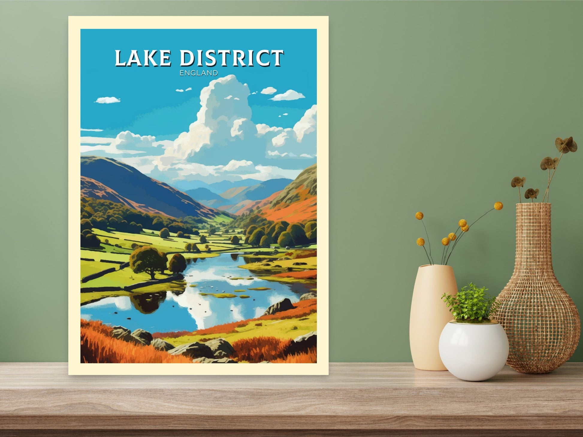 Lake District Travel Poster | Lake District Print | Lake District England Poster | Lake District UK Print | Lake Poster | Lake Print ID 442