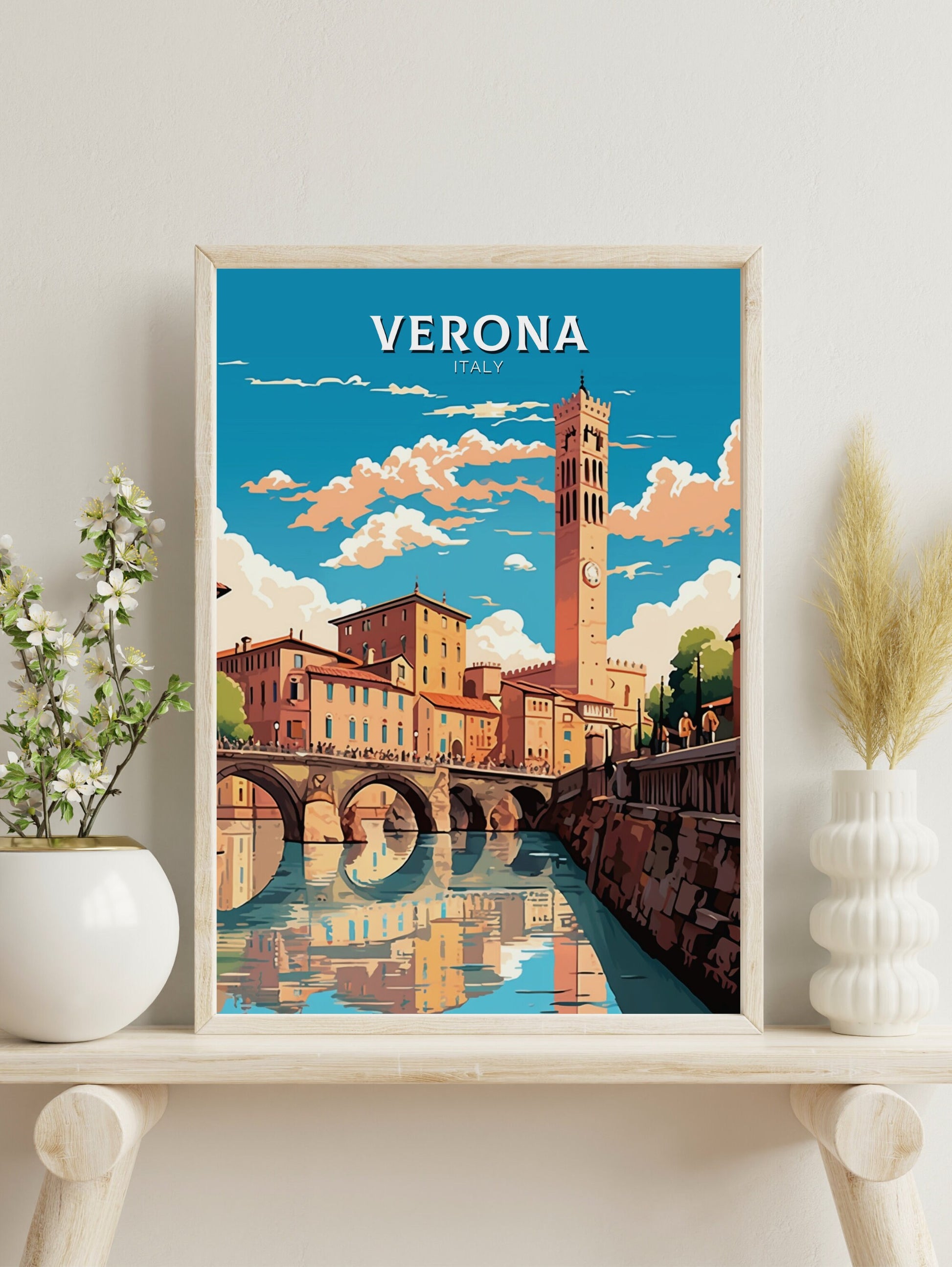 Verona Travel Print | Verona Travel Poster | Verona Illustration | Verona Wall Art | Italy Poster | Italy Home Décor | Verona Poster ID 443