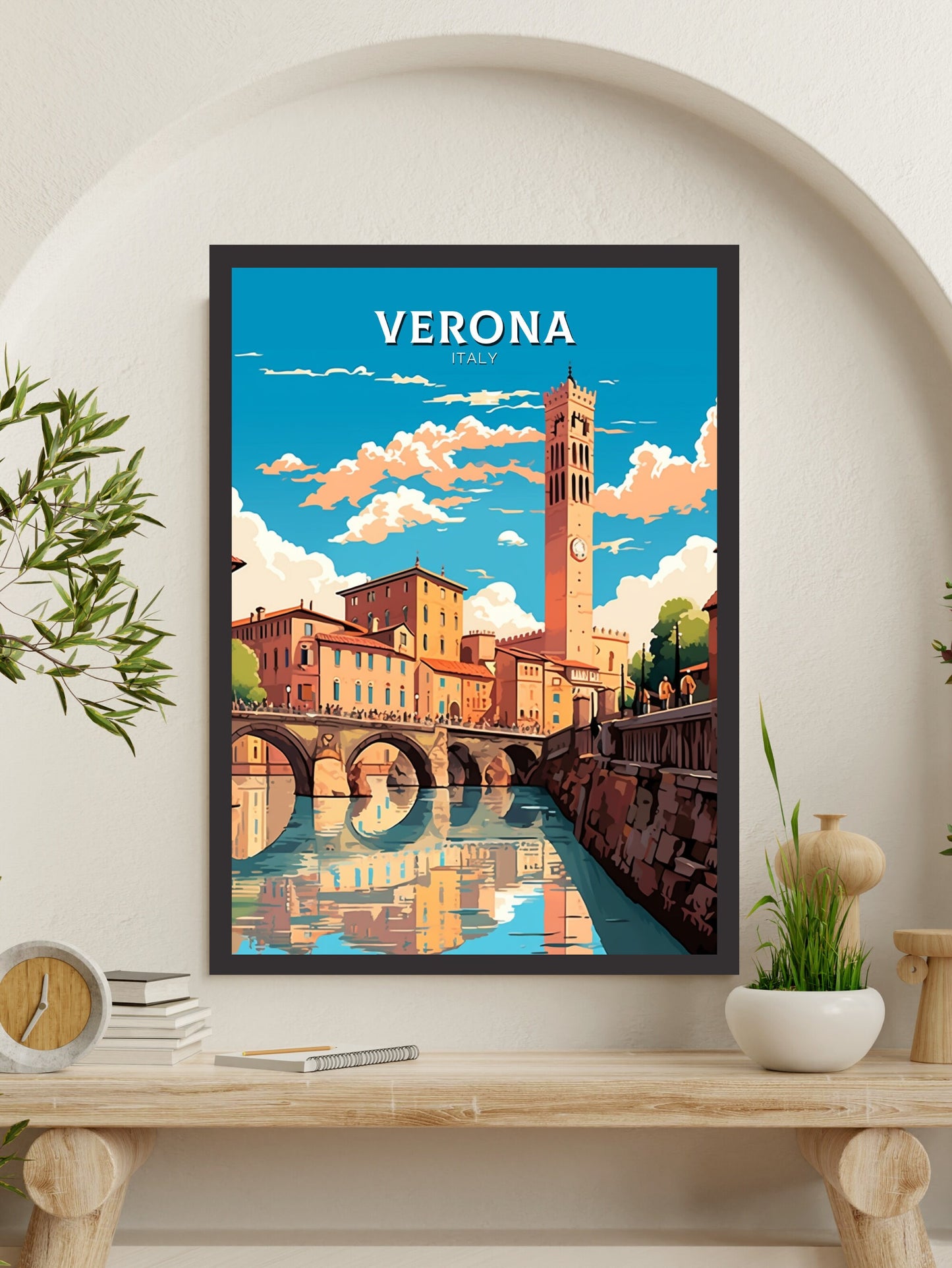 Verona Travel Print | Verona Travel Poster | Verona Illustration | Verona Wall Art | Italy Poster | Italy Home Décor | Verona Poster ID 443