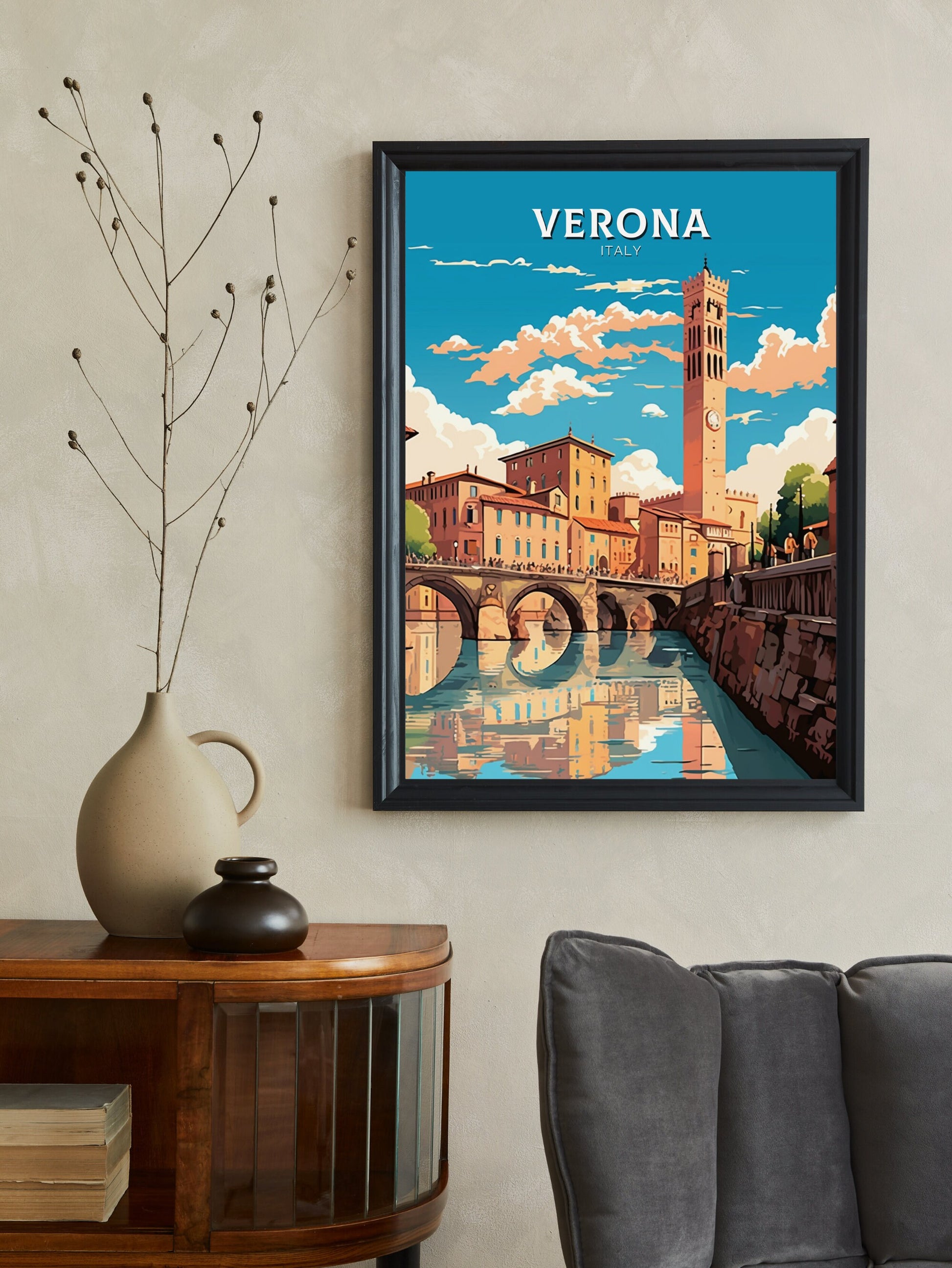 Verona Travel Print | Verona Travel Poster | Verona Illustration | Verona Wall Art | Italy Poster | Italy Home Décor | Verona Poster ID 443