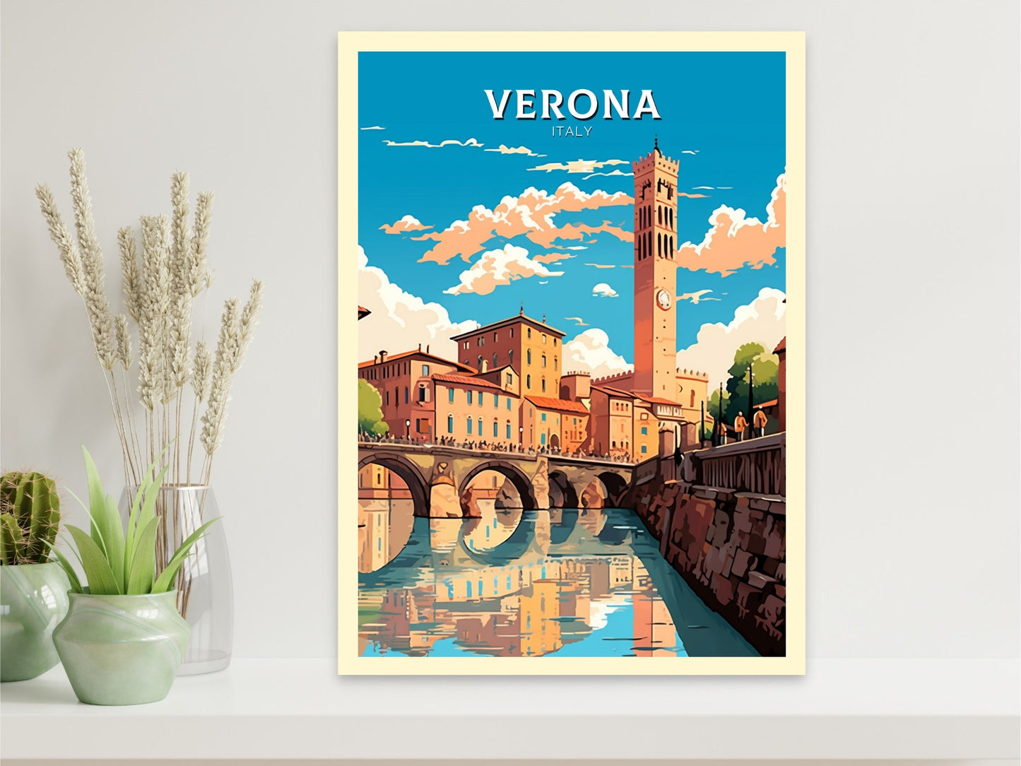 Verona Travel Print | Verona Travel Poster | Verona Illustration | Verona Wall Art | Italy Poster | Italy Home Décor | Verona Poster ID 443